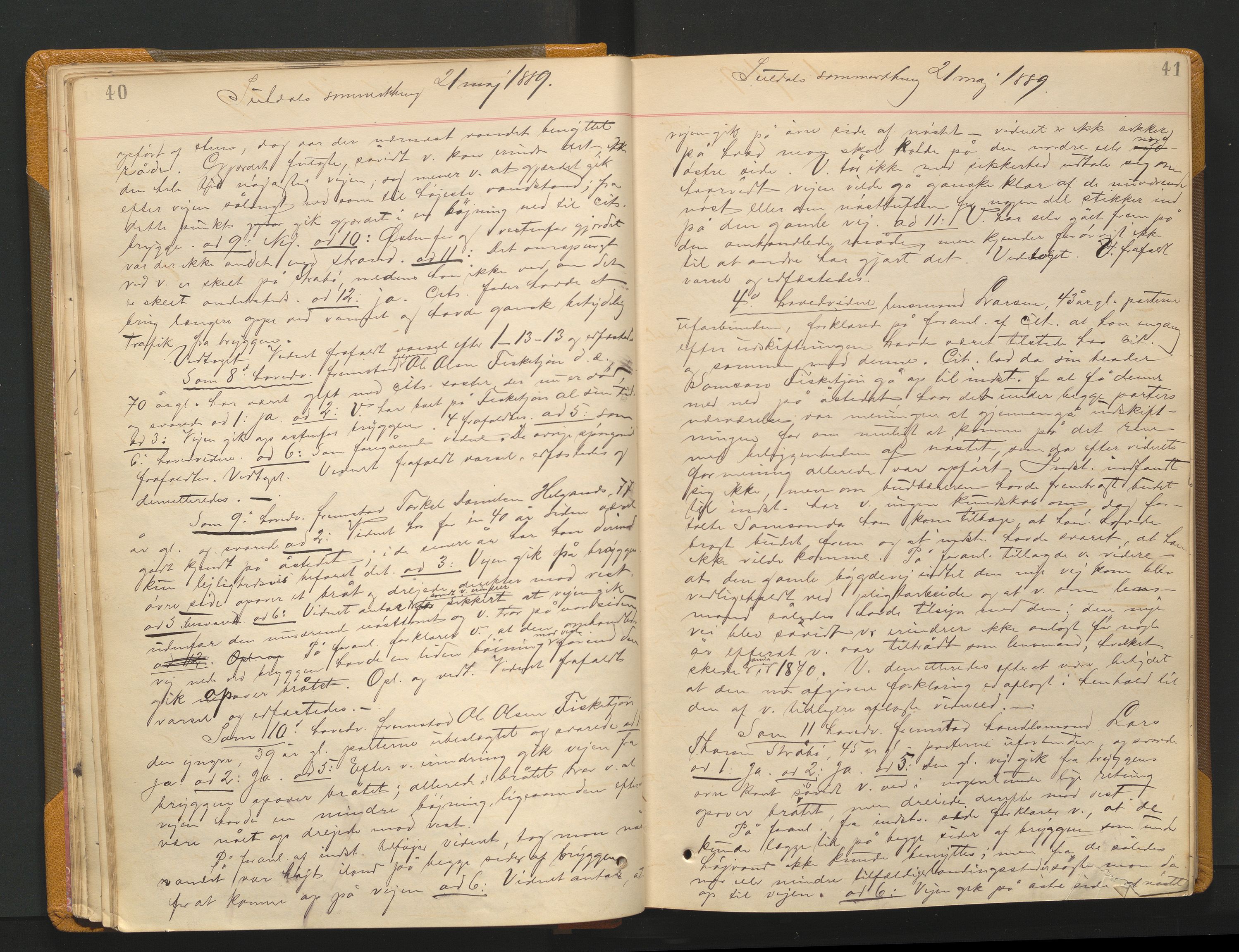 Ryfylke tingrett, AV/SAST-A-100055/001/I/IB/IB0/L0015: Tingbok, Ryfylke, 1889-1891, p. 40-41