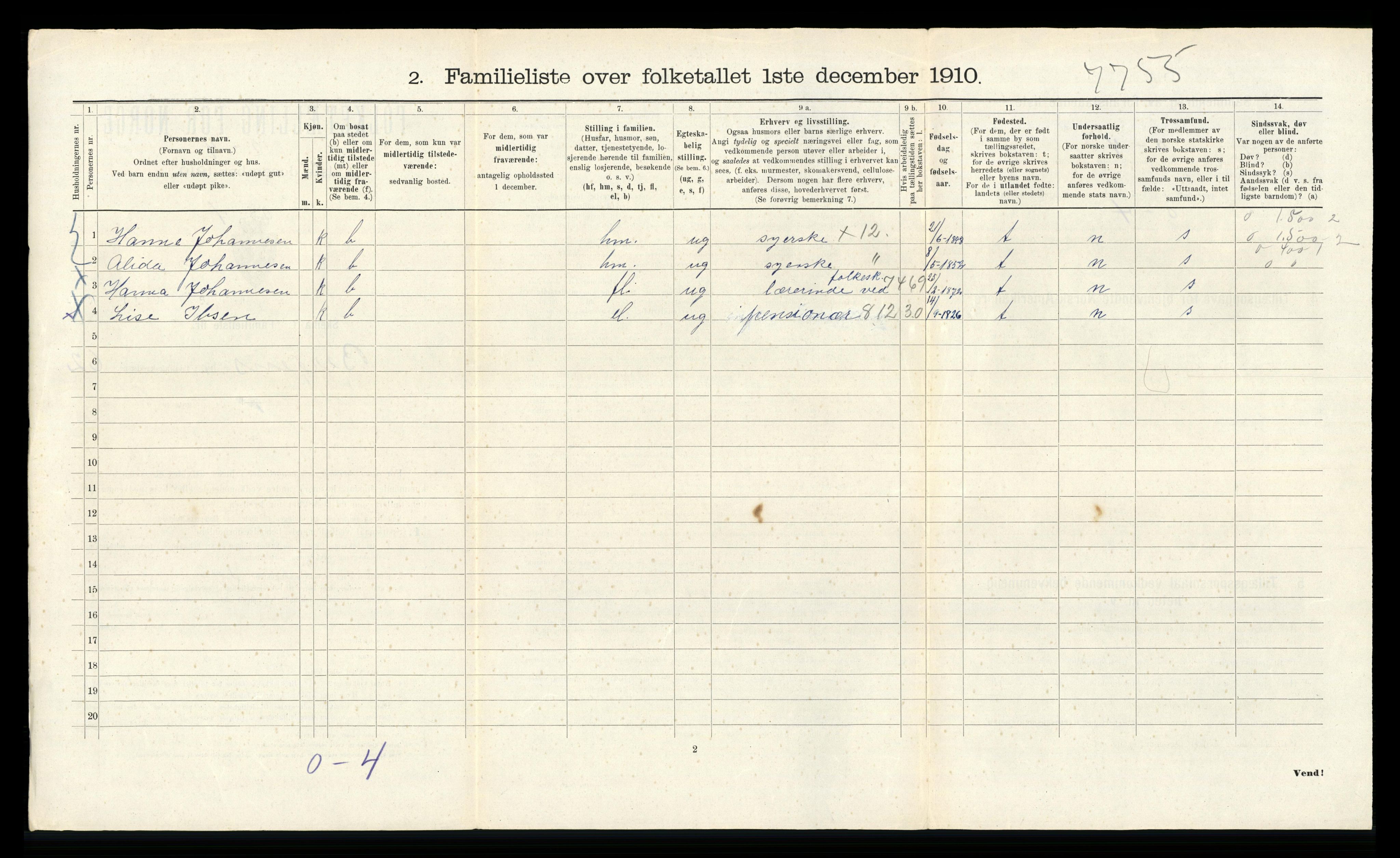 RA, 1910 census for Bergen, 1910, p. 21286