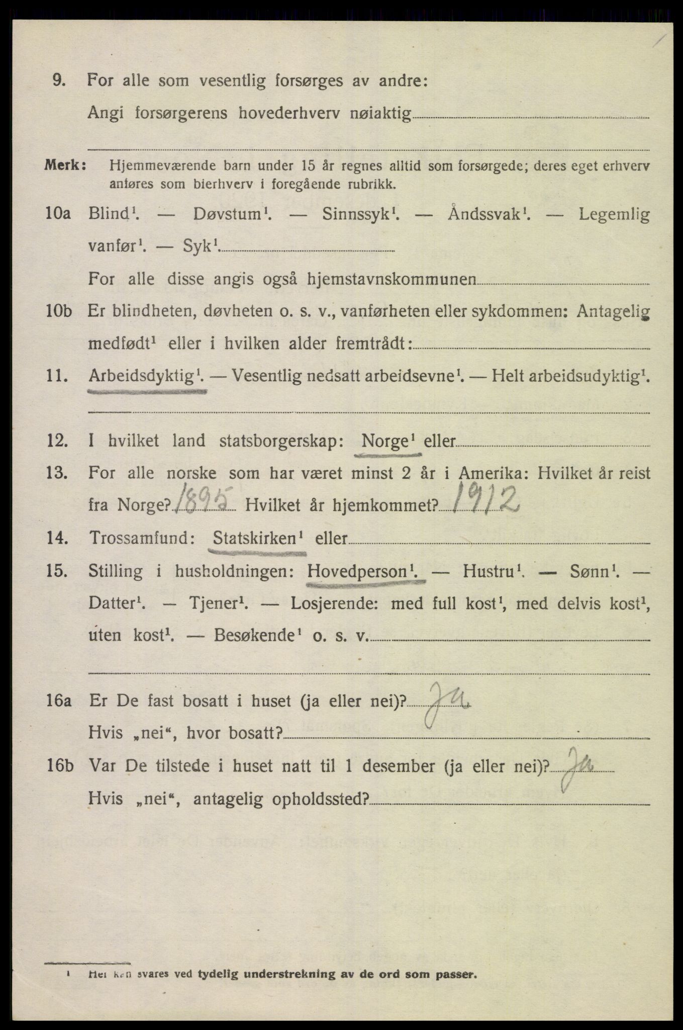 SAK, 1920 census for Spangereid, 1920, p. 2220