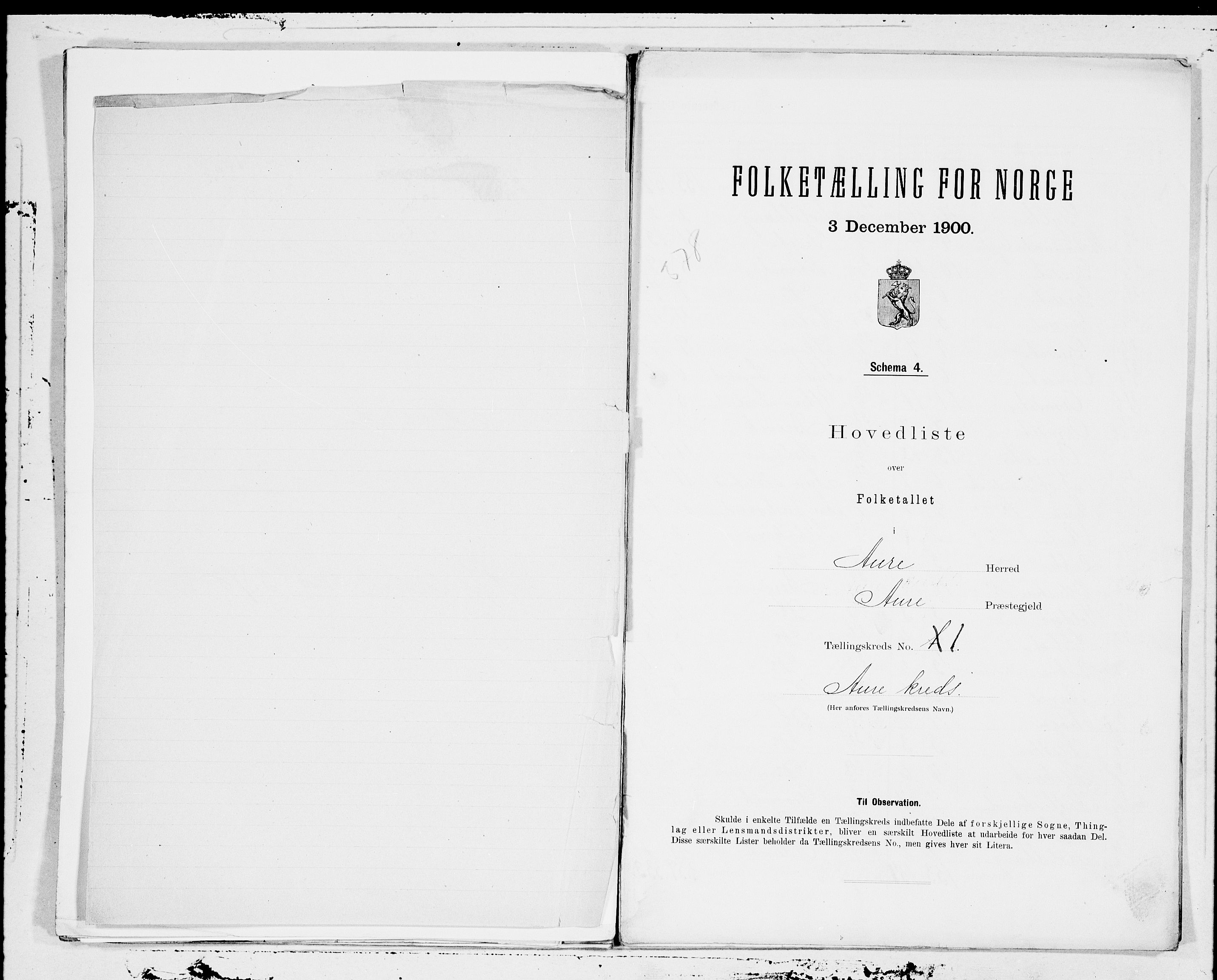 SAT, 1900 census for Aure, 1900, p. 2