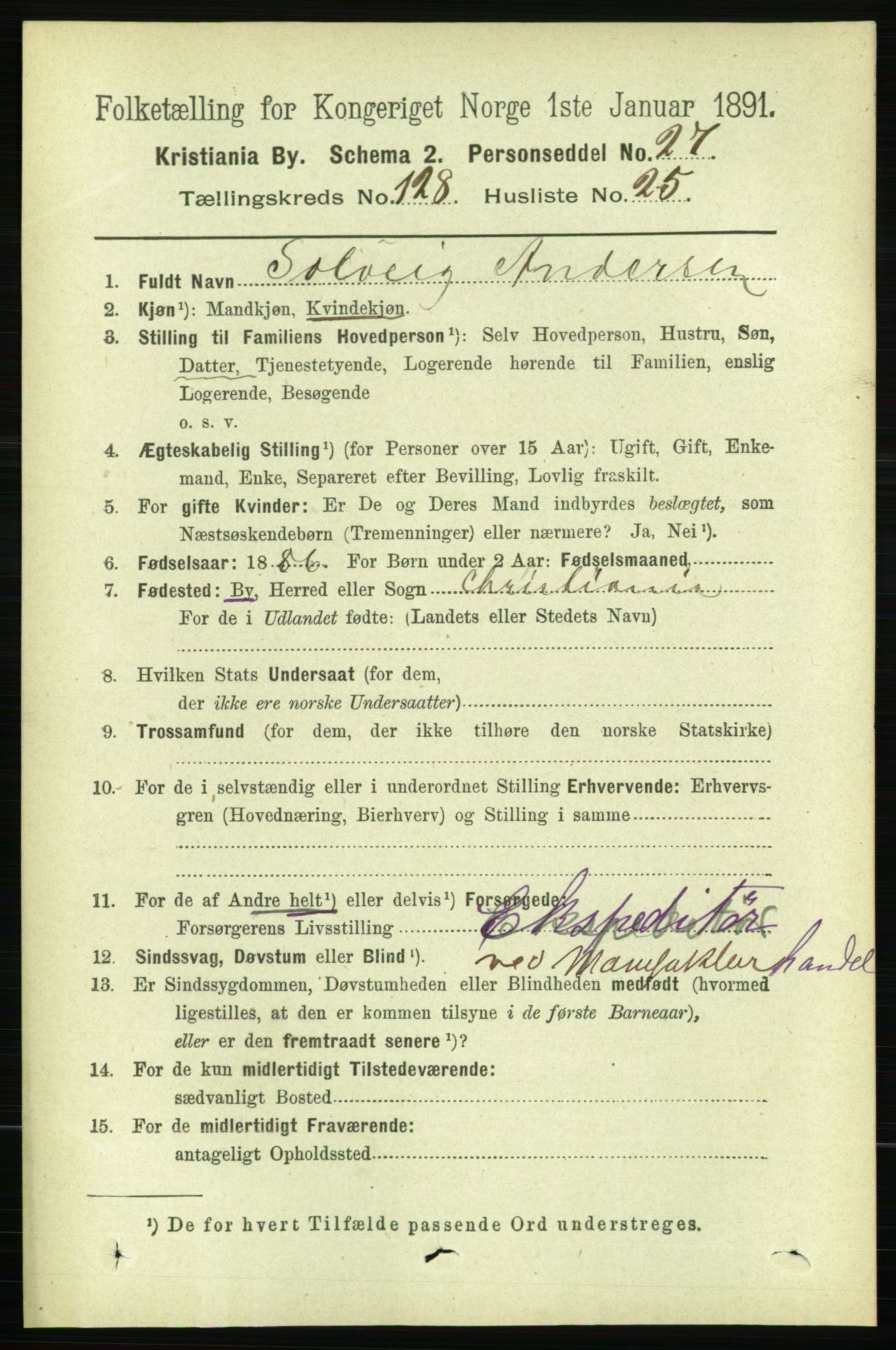 RA, 1891 census for 0301 Kristiania, 1891, p. 69077