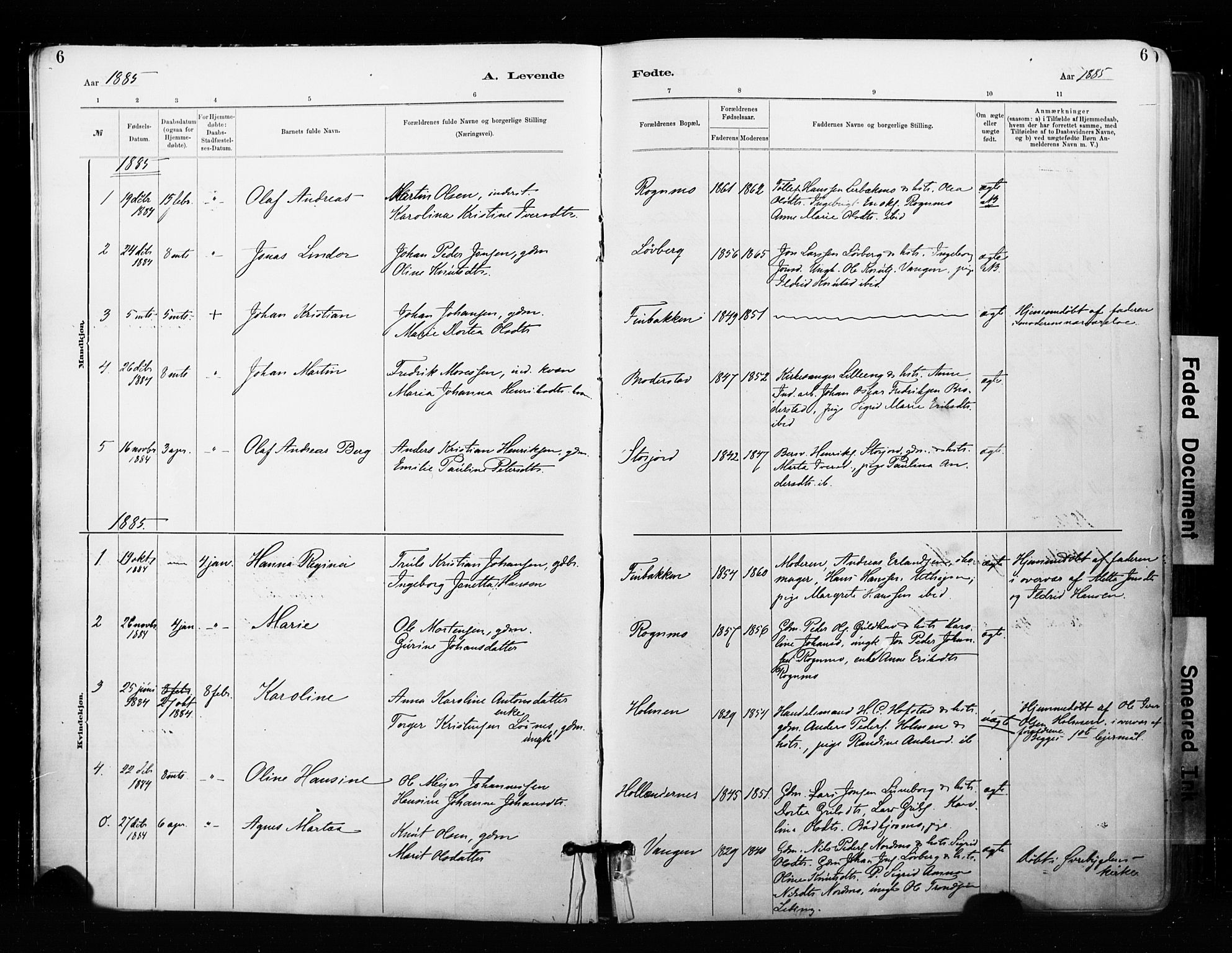 Målselv sokneprestembete, AV/SATØ-S-1311/G/Ga/Gaa/L0007kirke: Parish register (official) no. 7, 1884-1903, p. 6