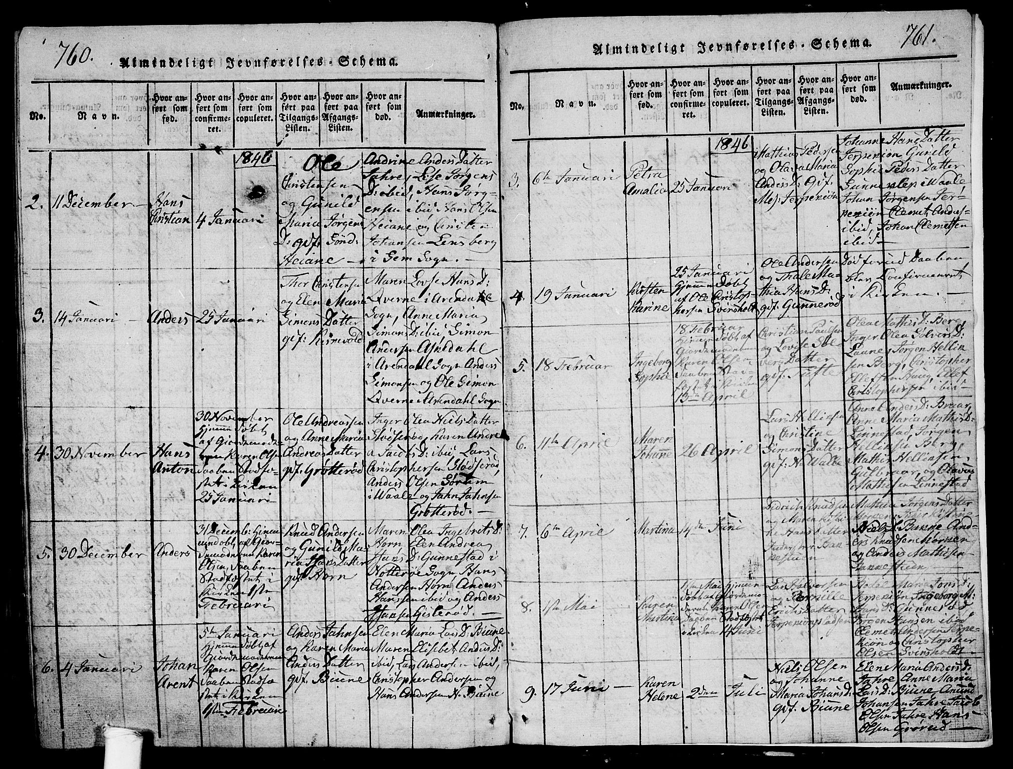 Ramnes kirkebøker, AV/SAKO-A-314/G/Ga/L0001: Parish register (copy) no. I 1, 1813-1847, p. 760-761