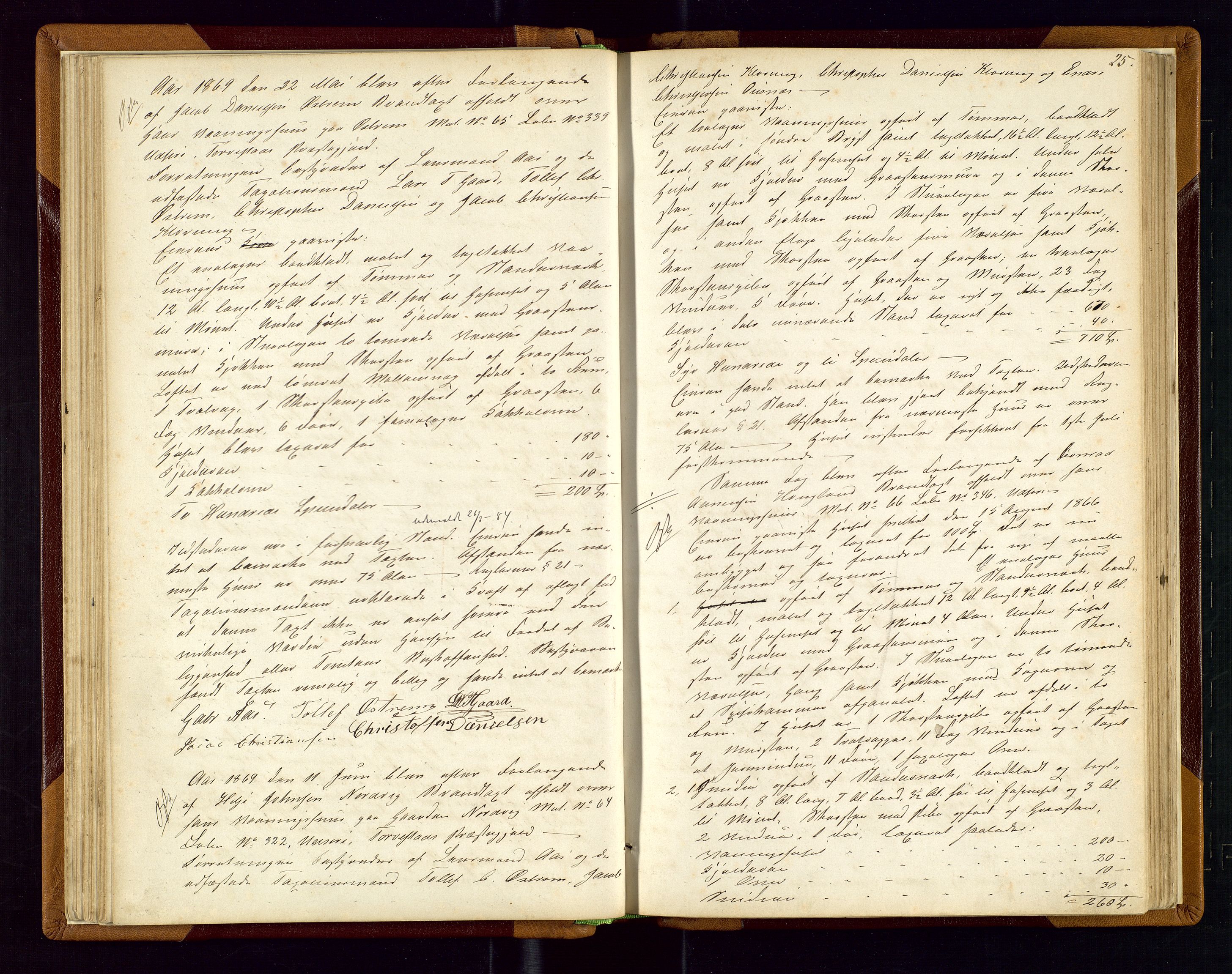 Torvestad lensmannskontor, AV/SAST-A-100307/1/Goa/L0001: "Brandtaxationsprotokol for Torvestad Thinglag", 1867-1883, p. 24b-25a