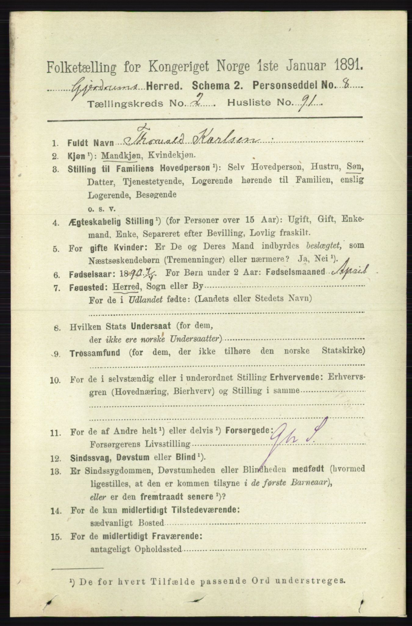 RA, 1891 census for 0234 Gjerdrum, 1891, p. 1094