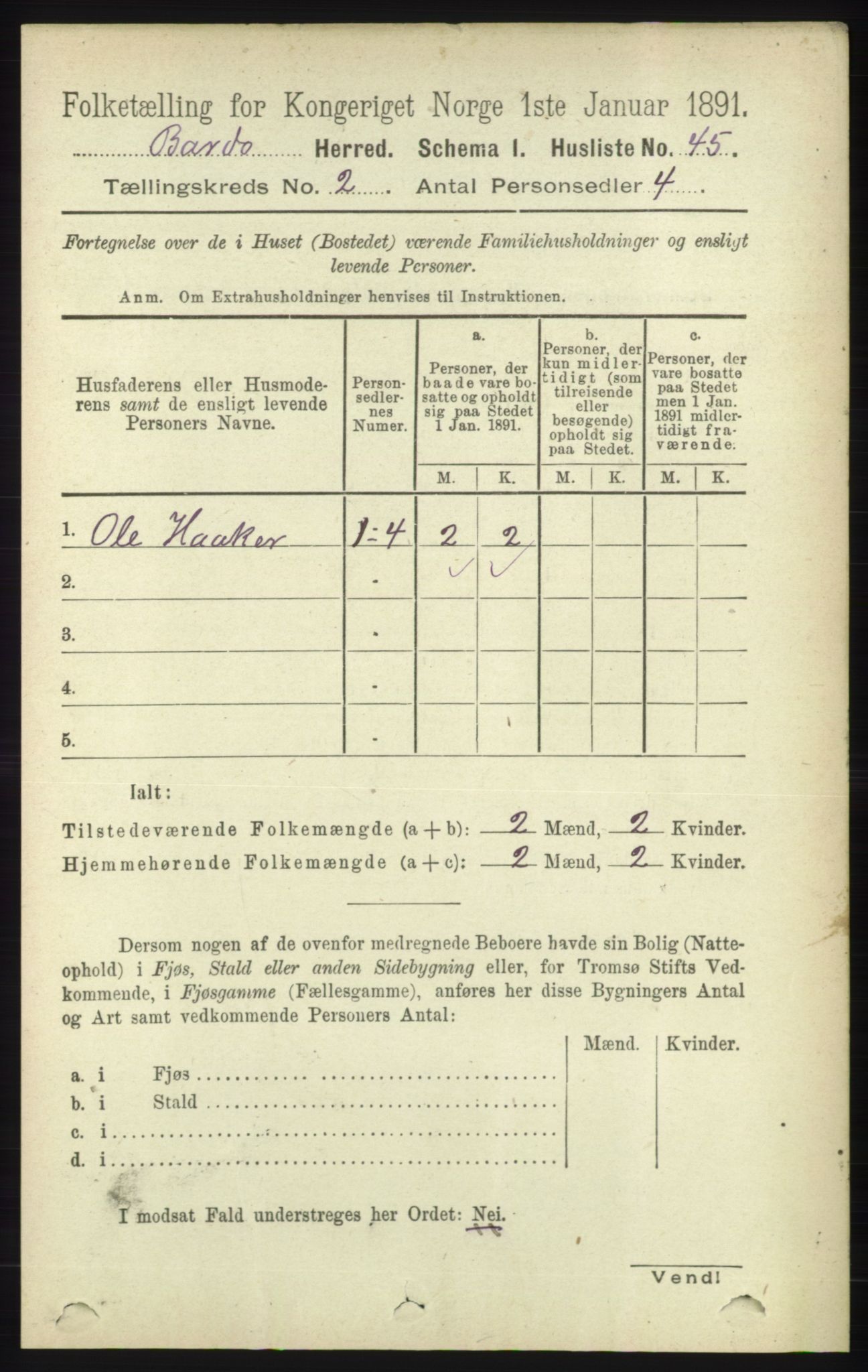 RA, 1891 census for 1922 Bardu, 1891, p. 477