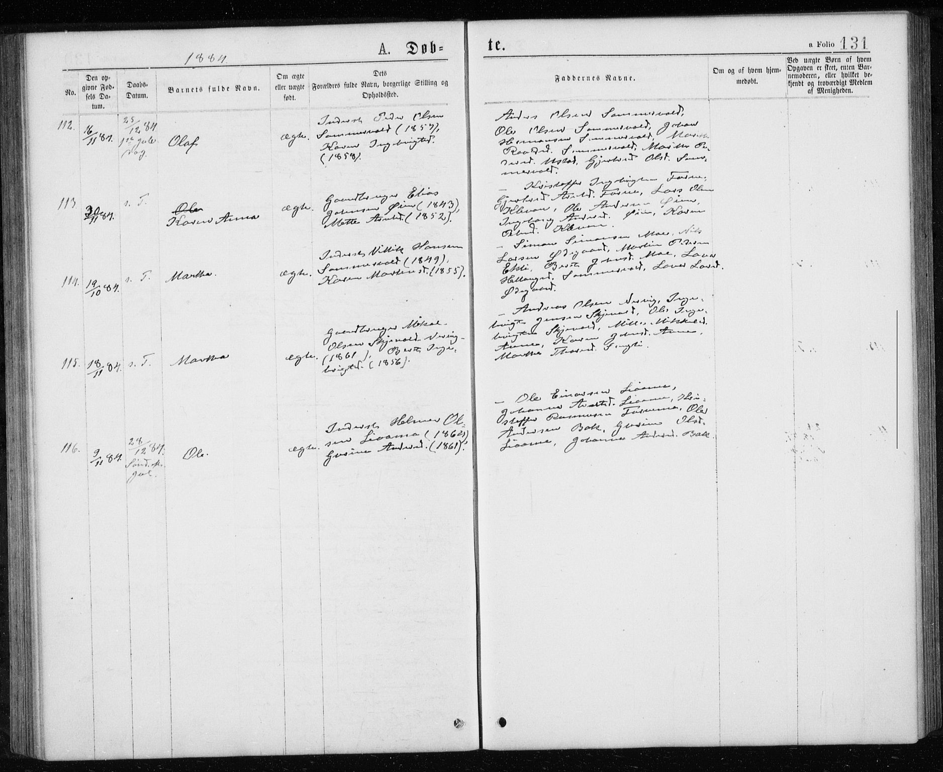 Ministerialprotokoller, klokkerbøker og fødselsregistre - Sør-Trøndelag, SAT/A-1456/668/L0817: Parish register (copy) no. 668C06, 1873-1884, p. 131