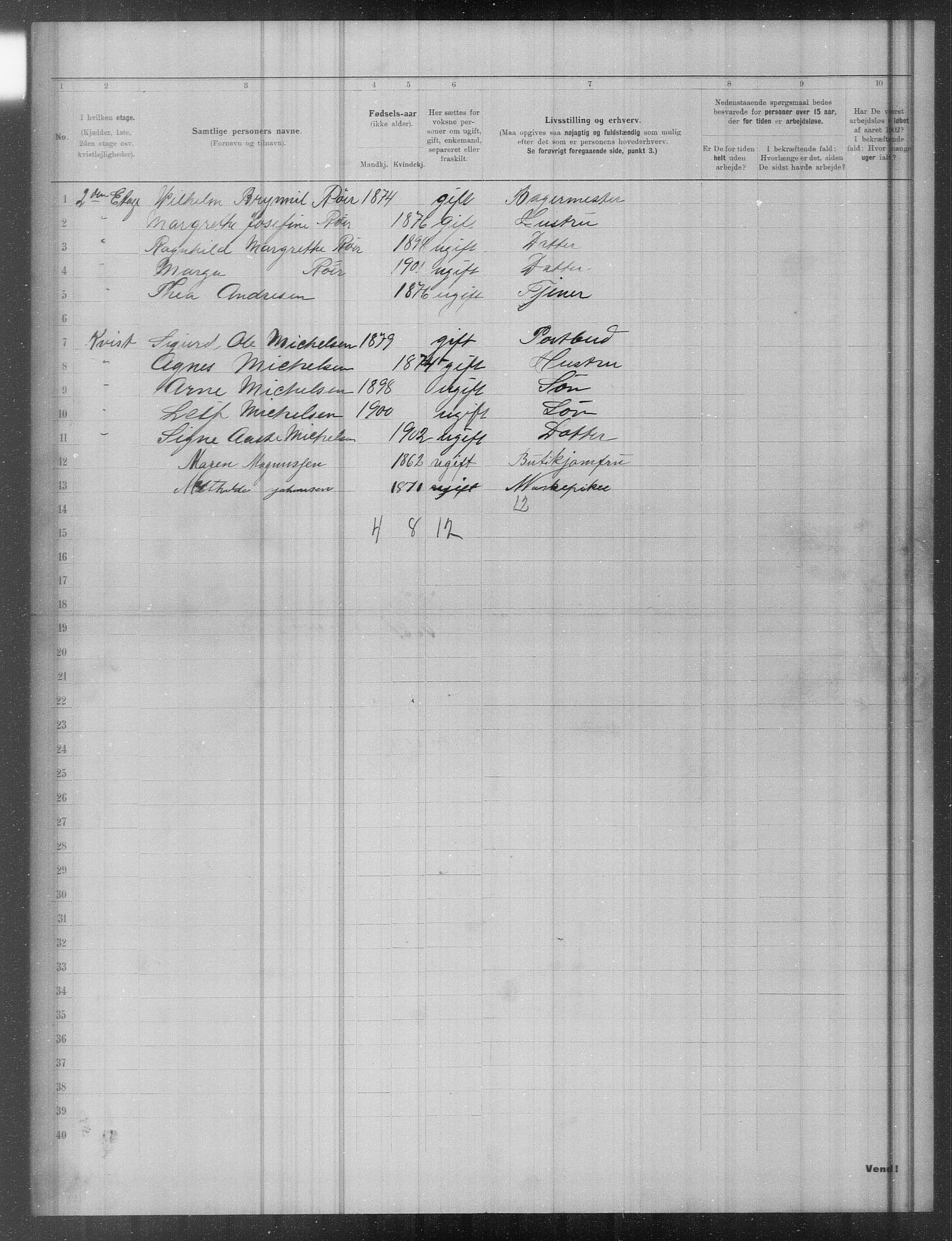 OBA, Municipal Census 1902 for Kristiania, 1902, p. 19150