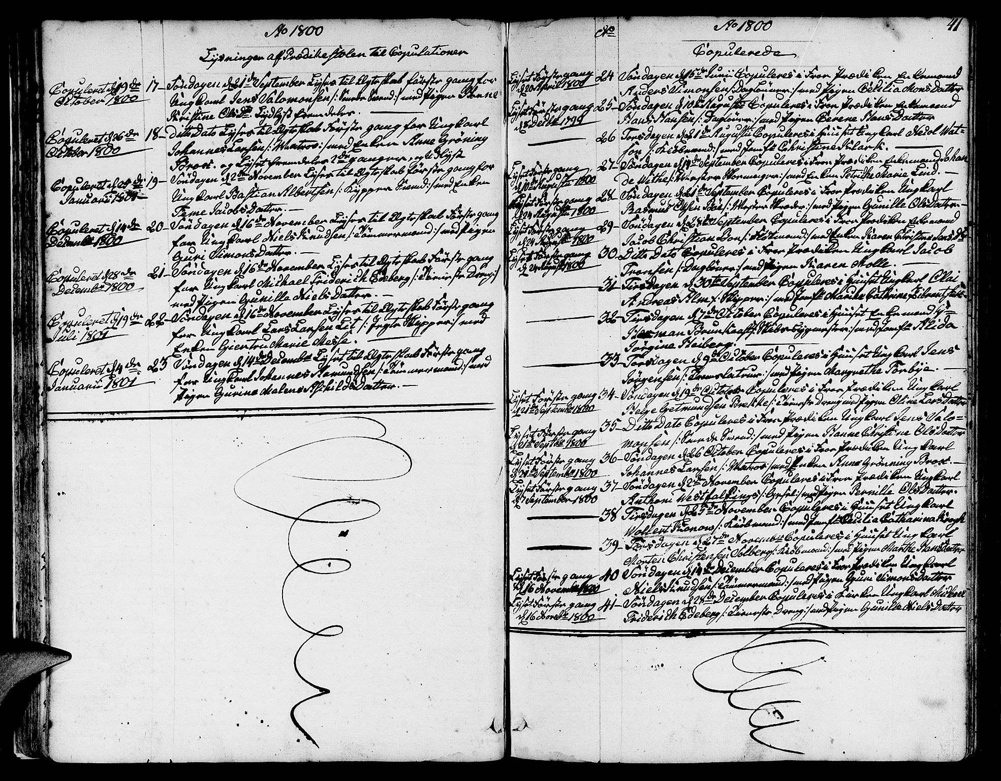Nykirken Sokneprestembete, SAB/A-77101/H/Hab: Parish register (copy) no. A 2, 1782-1847, p. 41