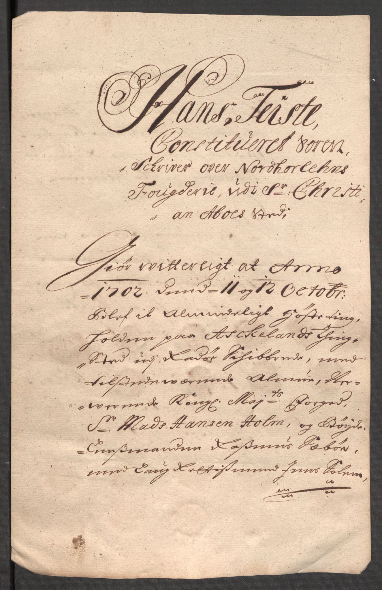 Rentekammeret inntil 1814, Reviderte regnskaper, Fogderegnskap, AV/RA-EA-4092/R51/L3186: Fogderegnskap Nordhordland og Voss, 1702-1703, p. 136