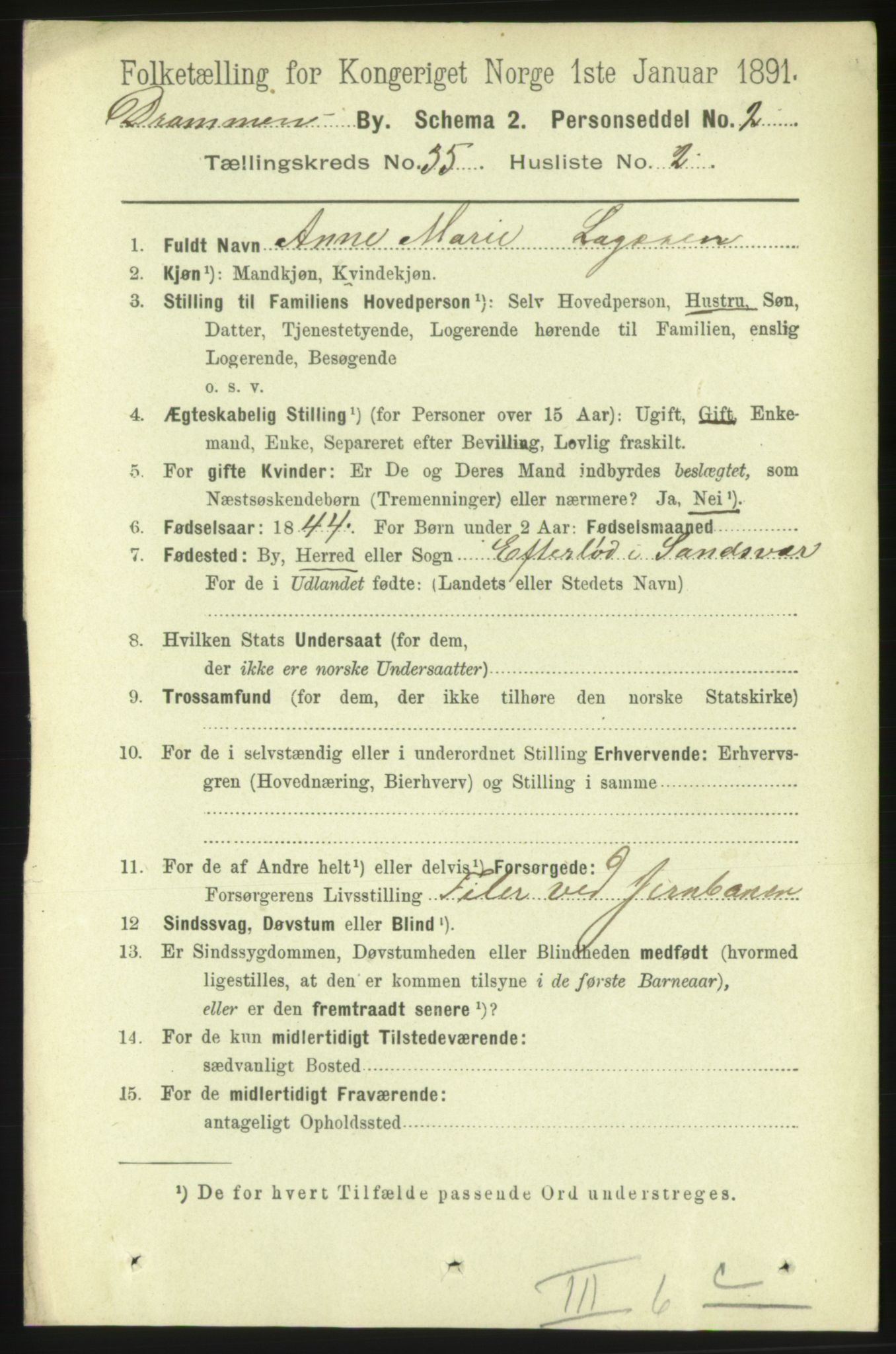 RA, 1891 census for 0602 Drammen, 1891, p. 21081