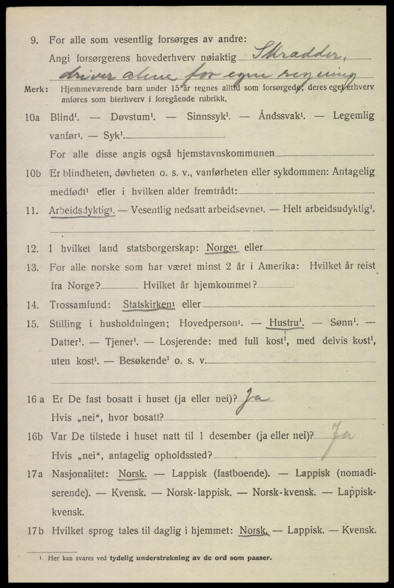 SAT, 1920 census for Hadsel, 1920, p. 17141