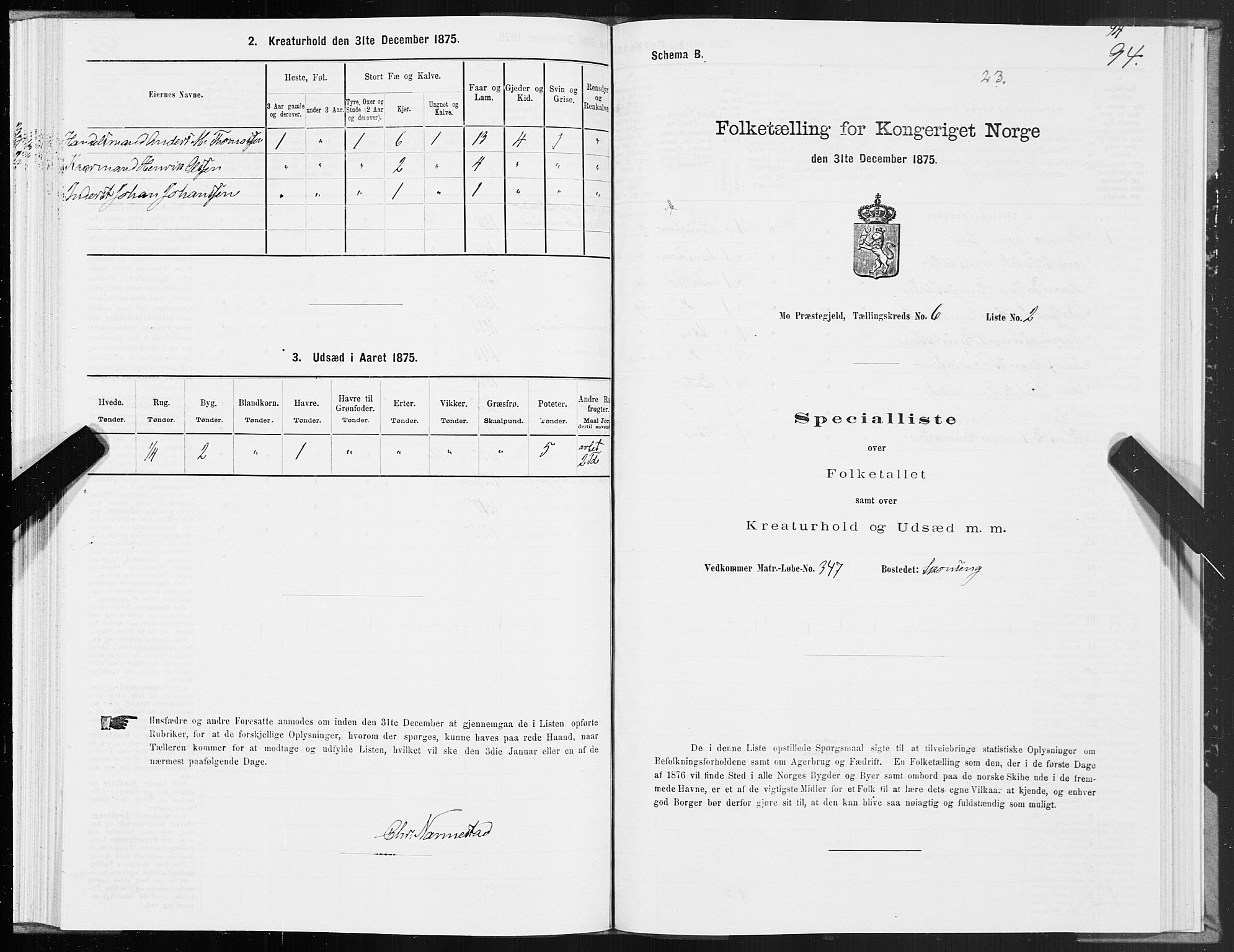 SAT, 1875 census for 1833P Mo, 1875, p. 3094