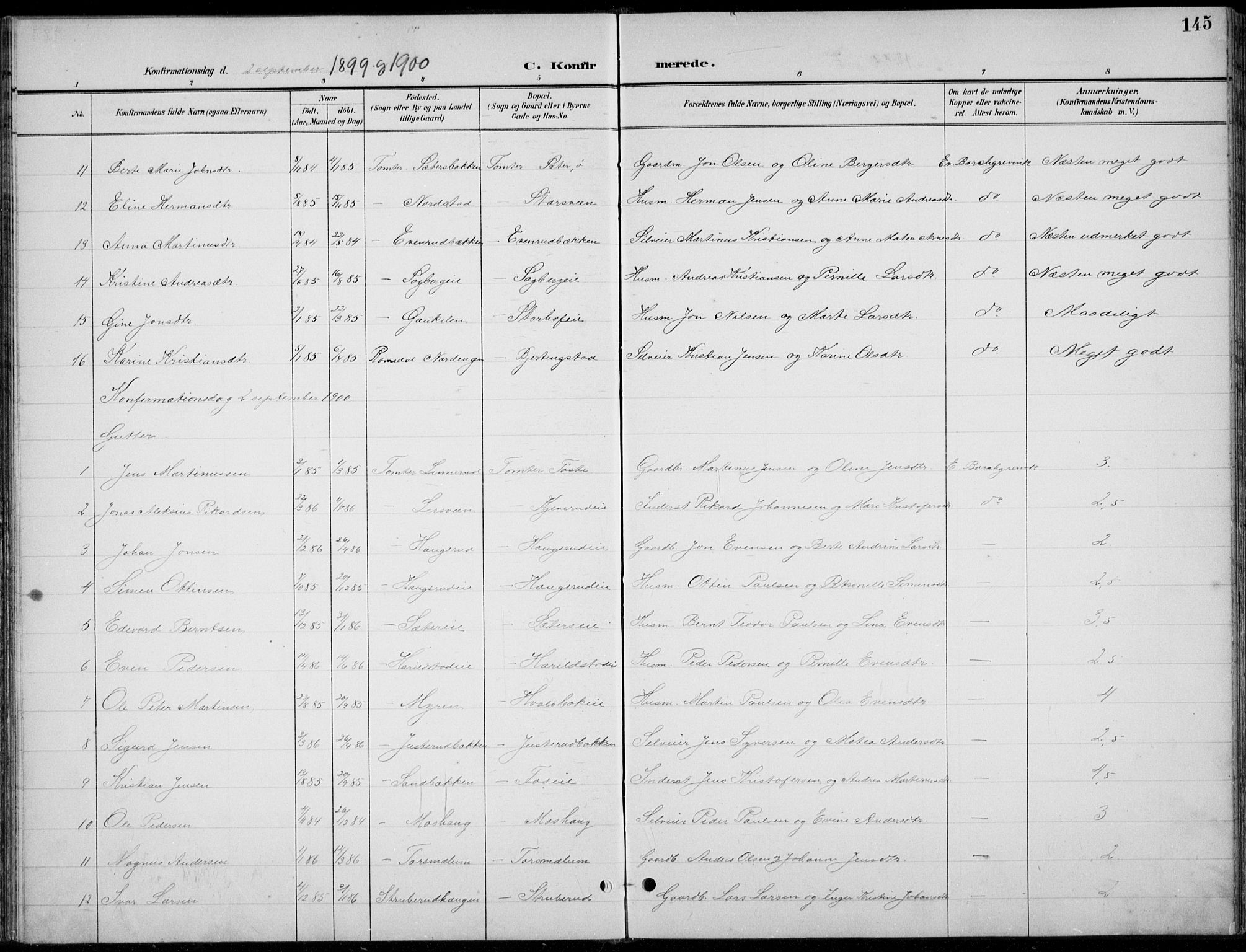 Romedal prestekontor, AV/SAH-PREST-004/L/L0013: Parish register (copy) no. 13, 1896-1937, p. 145