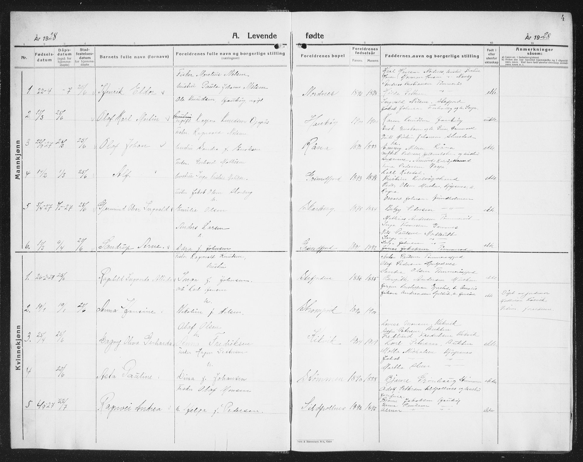 Ministerialprotokoller, klokkerbøker og fødselsregistre - Nordland, SAT/A-1459/861/L0879: Parish register (copy) no. 861C05, 1926-1939, p. 4
