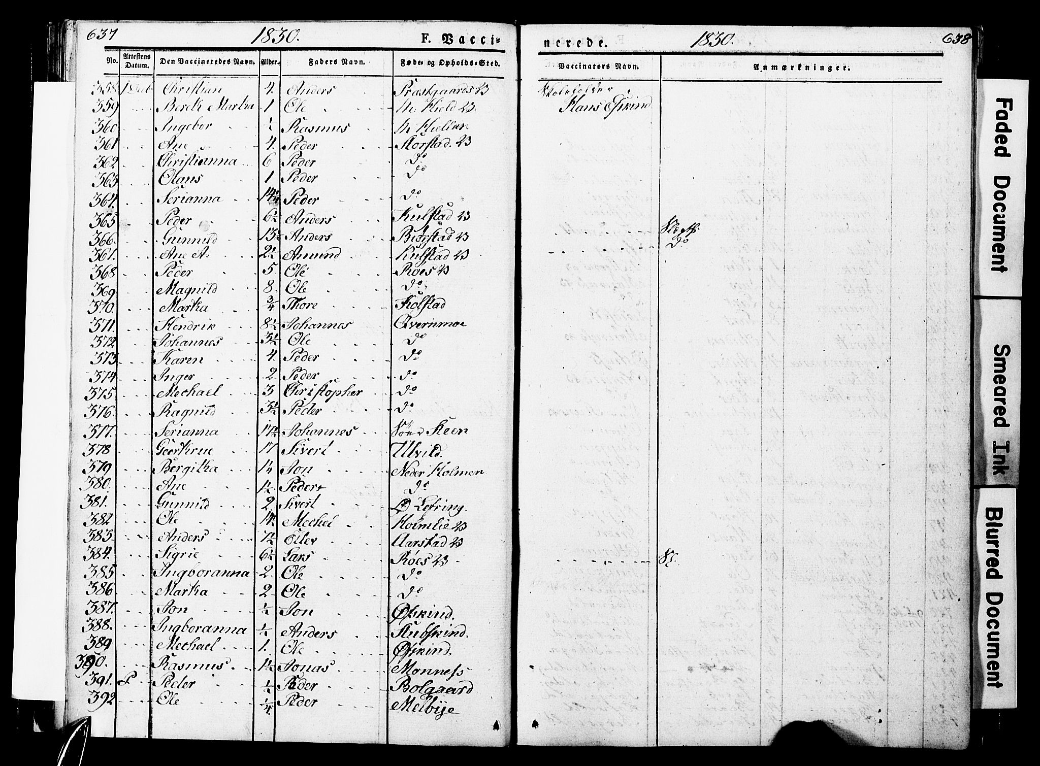 Ministerialprotokoller, klokkerbøker og fødselsregistre - Nord-Trøndelag, SAT/A-1458/723/L0243: Parish register (official) no. 723A12, 1822-1851, p. 637-638