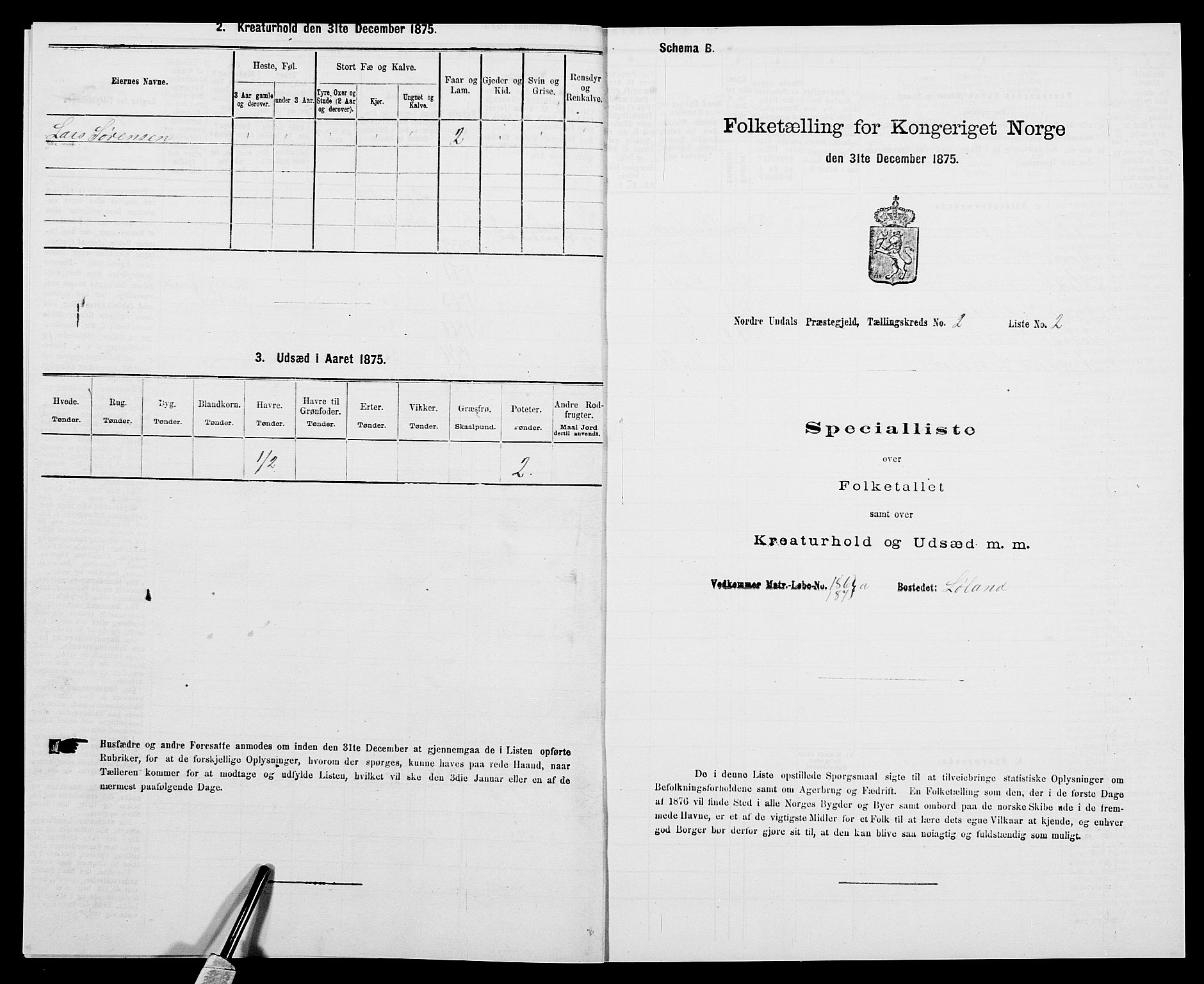 SAK, 1875 census for 1028P Nord-Audnedal, 1875, p. 169