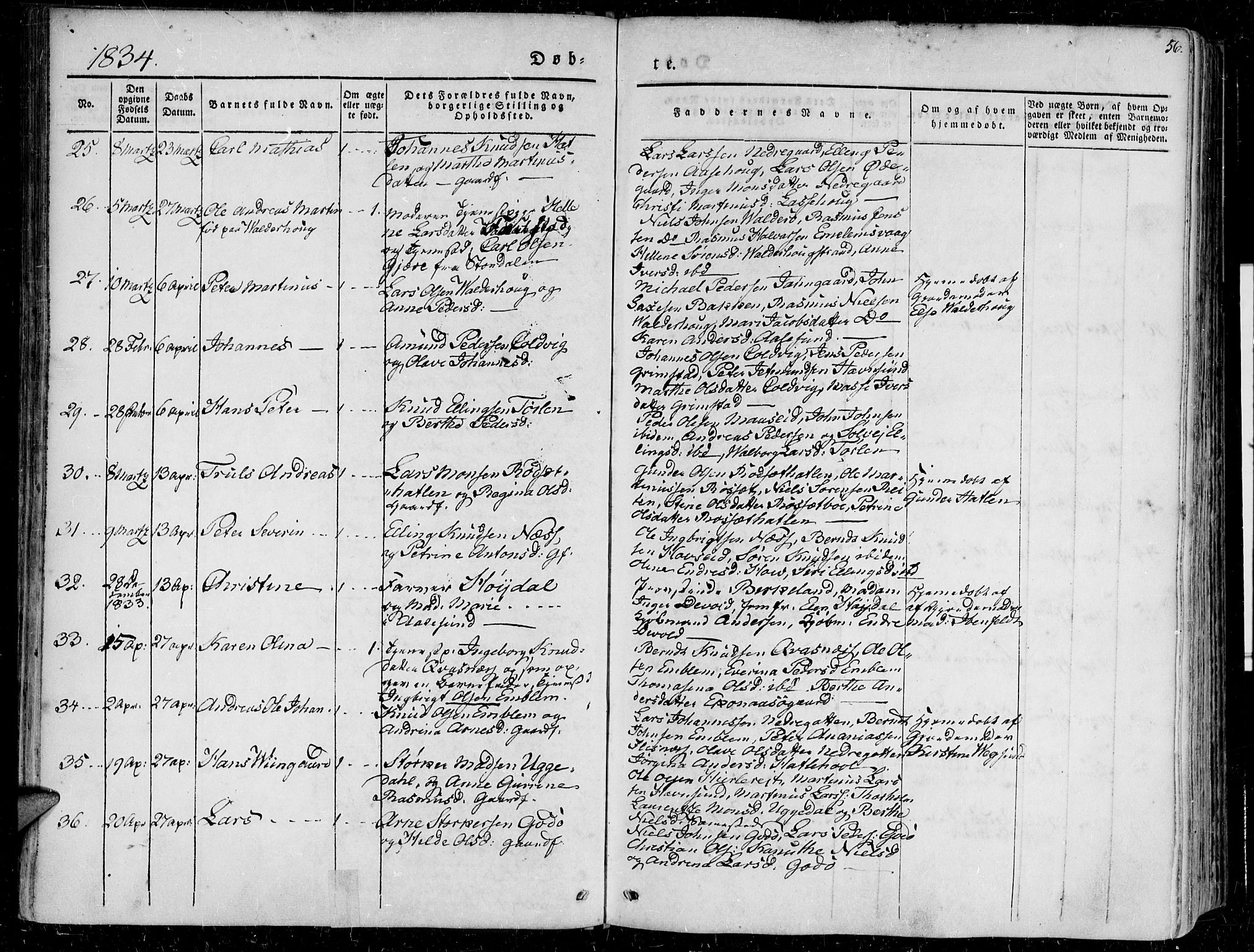 Ministerialprotokoller, klokkerbøker og fødselsregistre - Møre og Romsdal, AV/SAT-A-1454/528/L0395: Parish register (official) no. 528A06, 1828-1839, p. 56