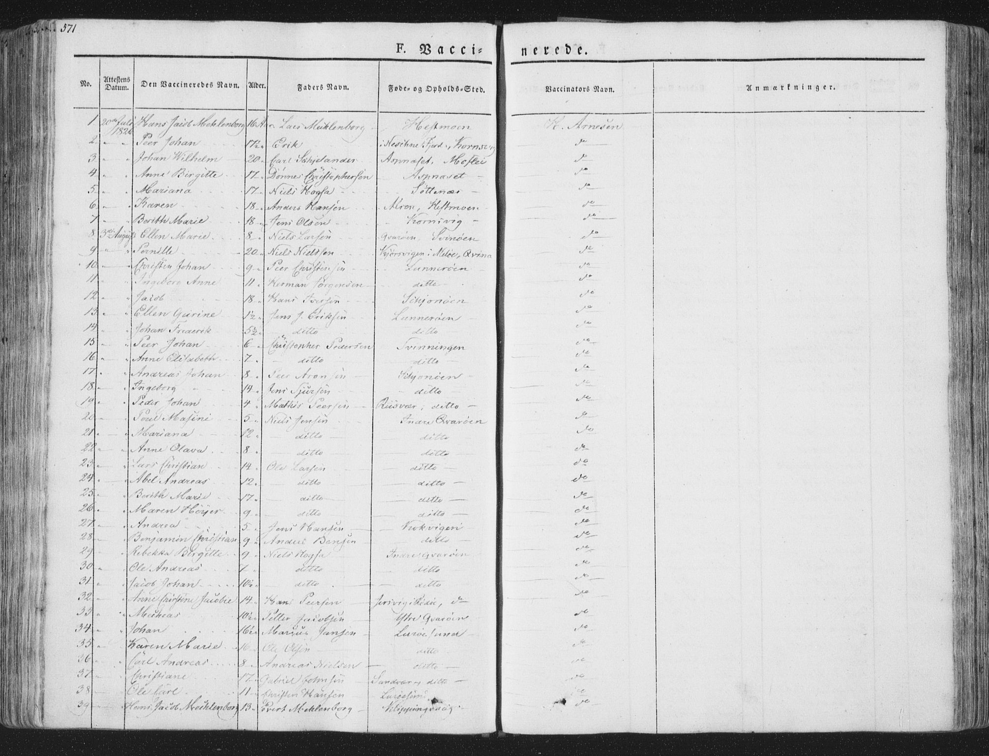 Ministerialprotokoller, klokkerbøker og fødselsregistre - Nordland, SAT/A-1459/839/L0566: Parish register (official) no. 839A03, 1825-1862, p. 571