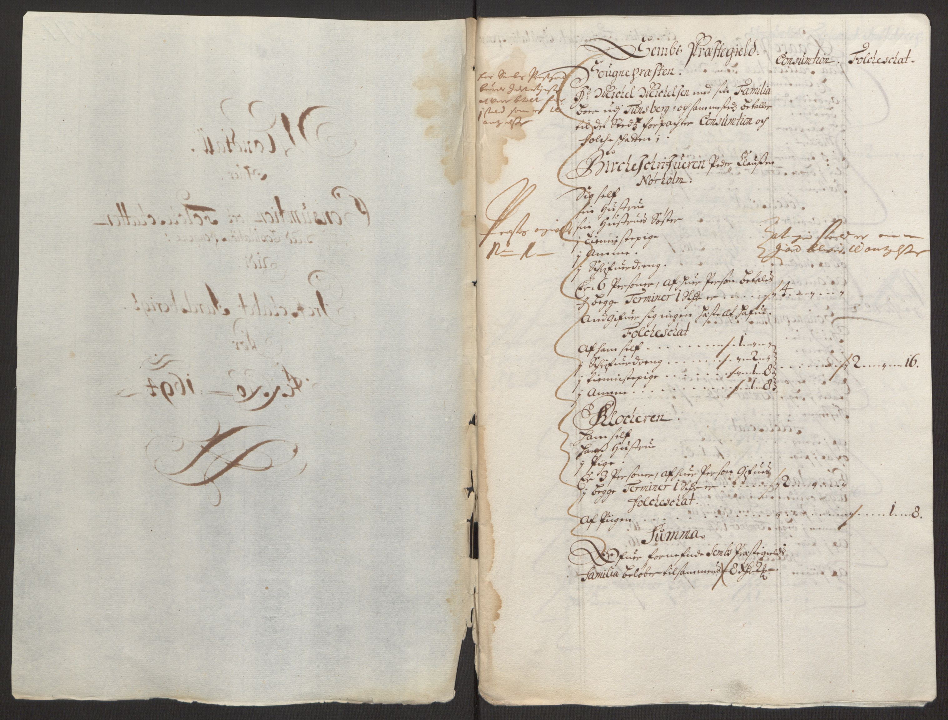 Rentekammeret inntil 1814, Reviderte regnskaper, Fogderegnskap, RA/EA-4092/R32/L1867: Fogderegnskap Jarlsberg grevskap, 1694-1696, p. 16