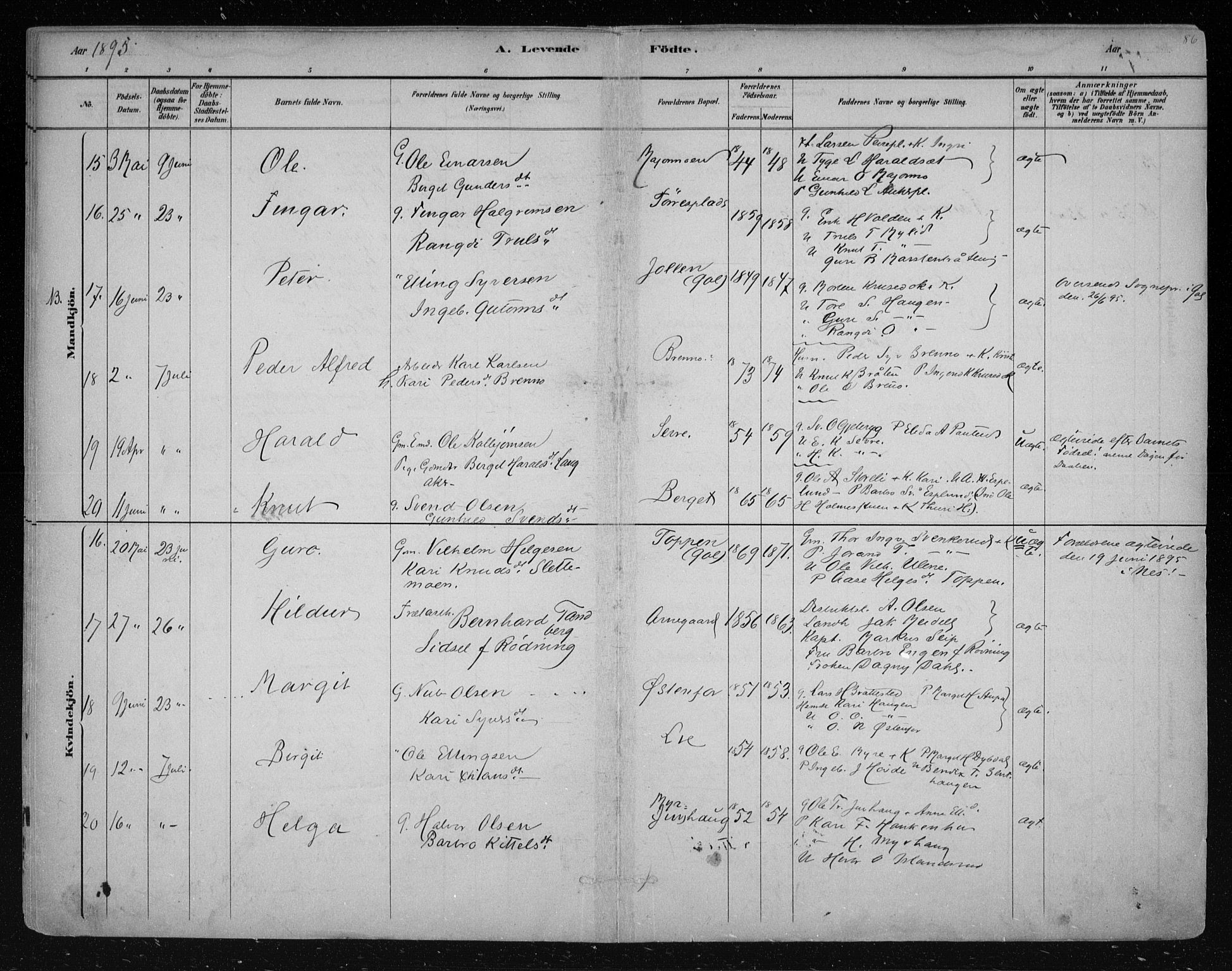 Nes kirkebøker, AV/SAKO-A-236/F/Fa/L0011: Parish register (official) no. 11, 1881-1912, p. 86