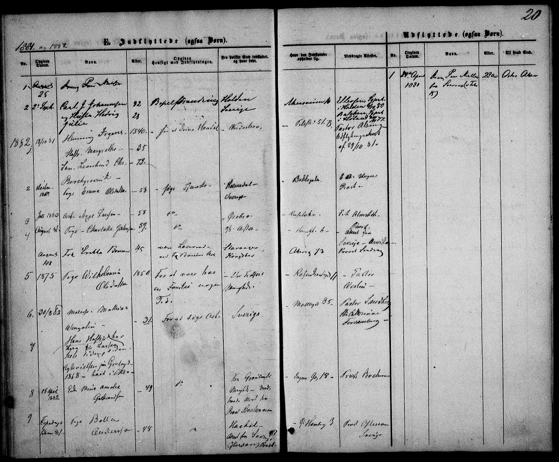 Trefoldighet prestekontor Kirkebøker, AV/SAO-A-10882/F/Fe/L0001: Parish register (official) no. V 1, 1858-1887, p. 20