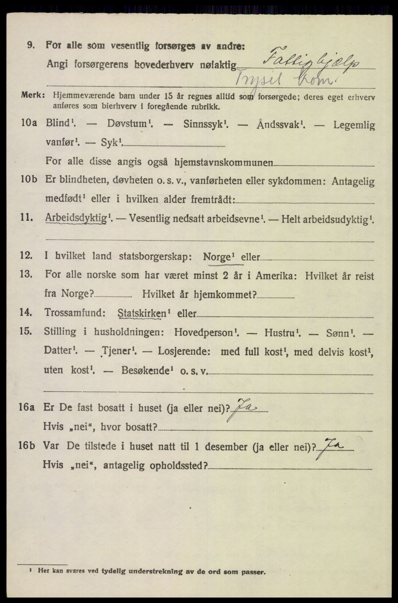 SAH, 1920 census for Trysil, 1920, p. 6680