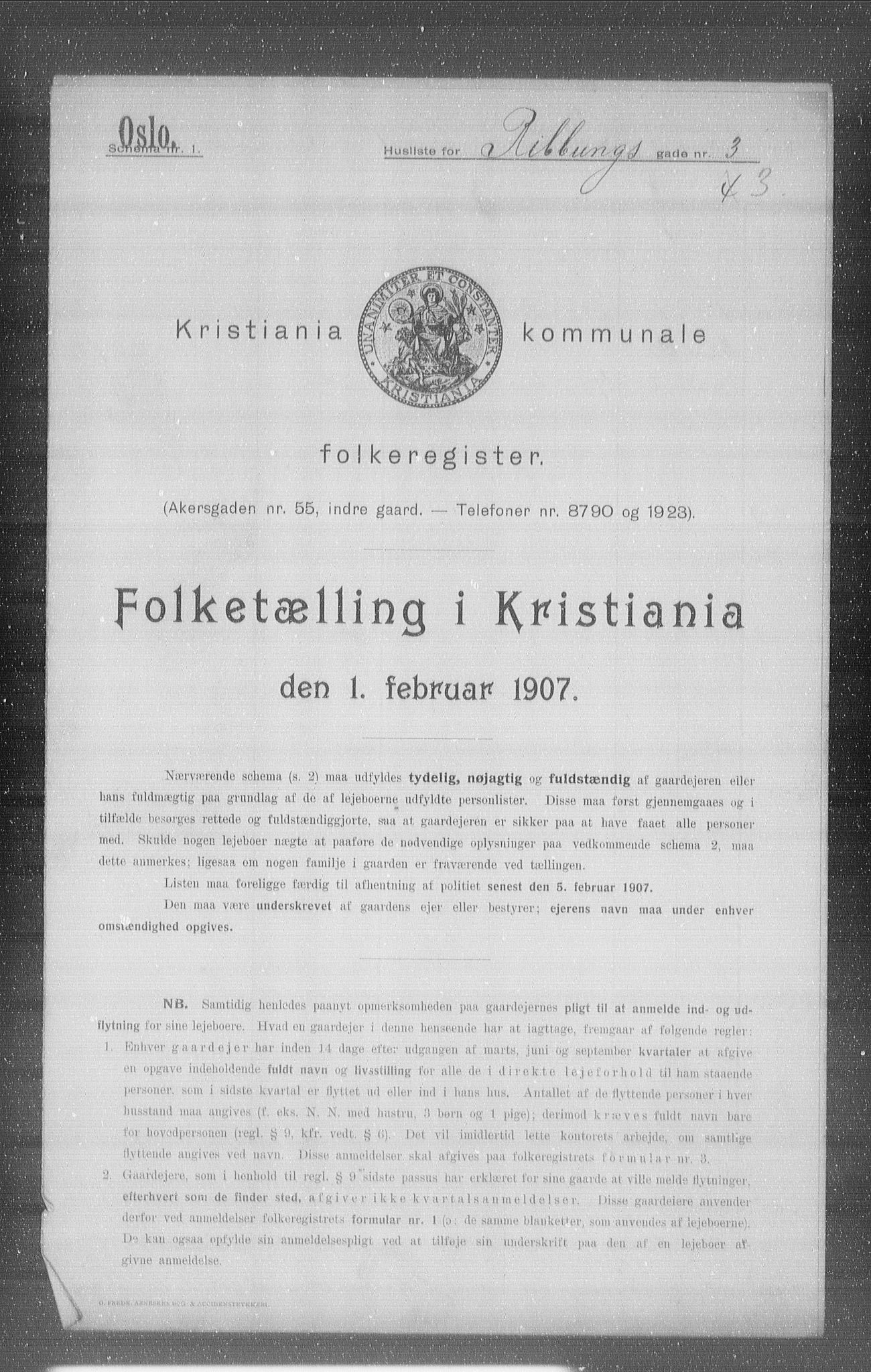 OBA, Municipal Census 1907 for Kristiania, 1907, p. 42314