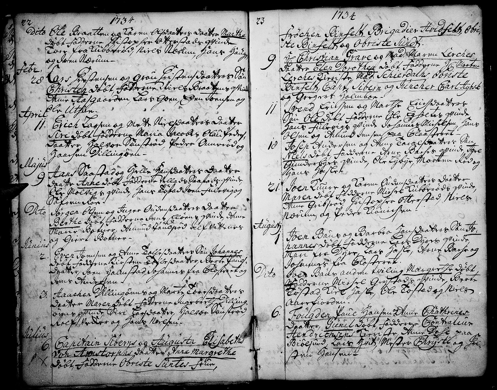 Rygge prestekontor Kirkebøker, SAO/A-10084b/F/Fa/L0001: Parish register (official) no. 1, 1725-1771, p. 22-23