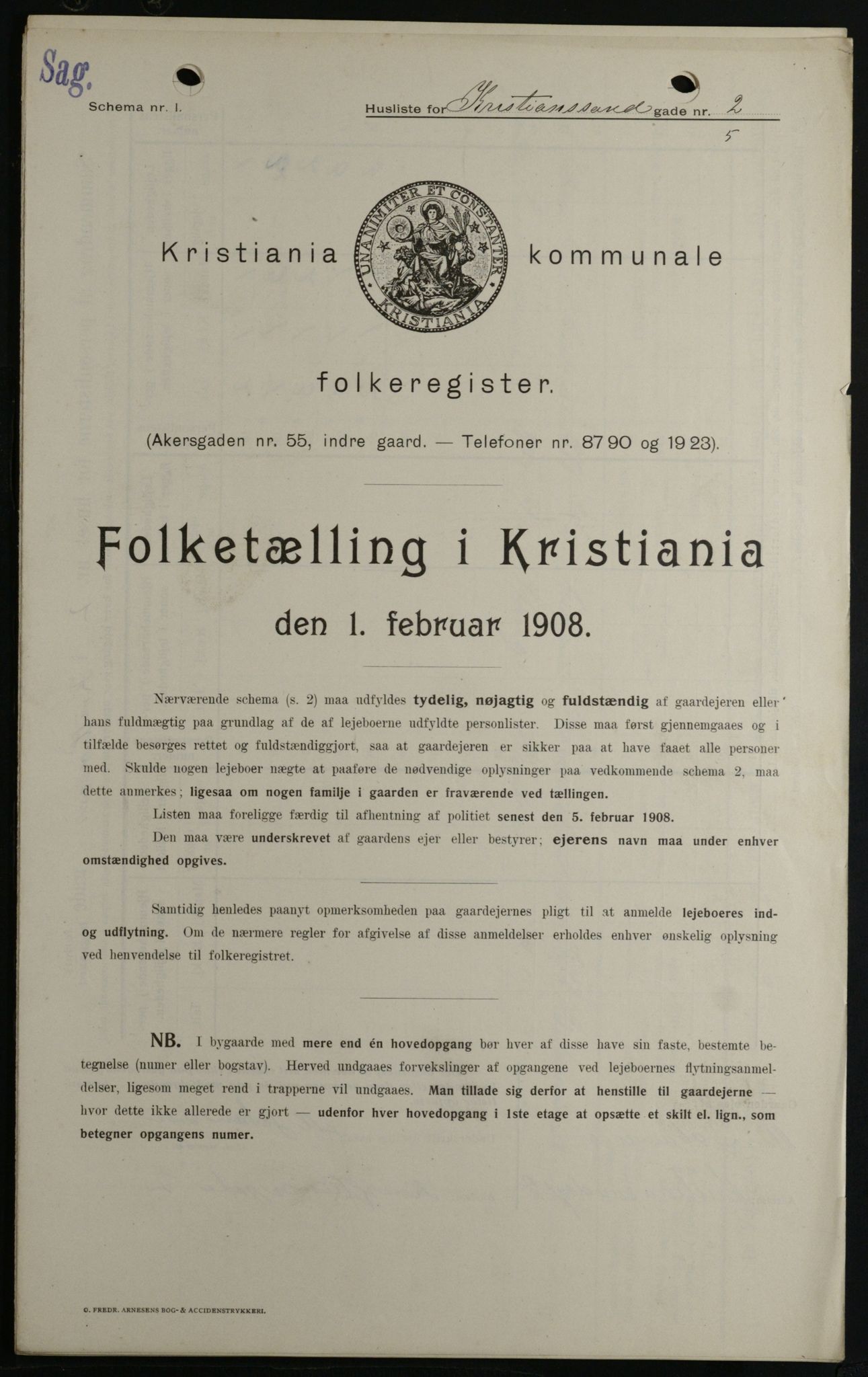 OBA, Municipal Census 1908 for Kristiania, 1908, p. 48572