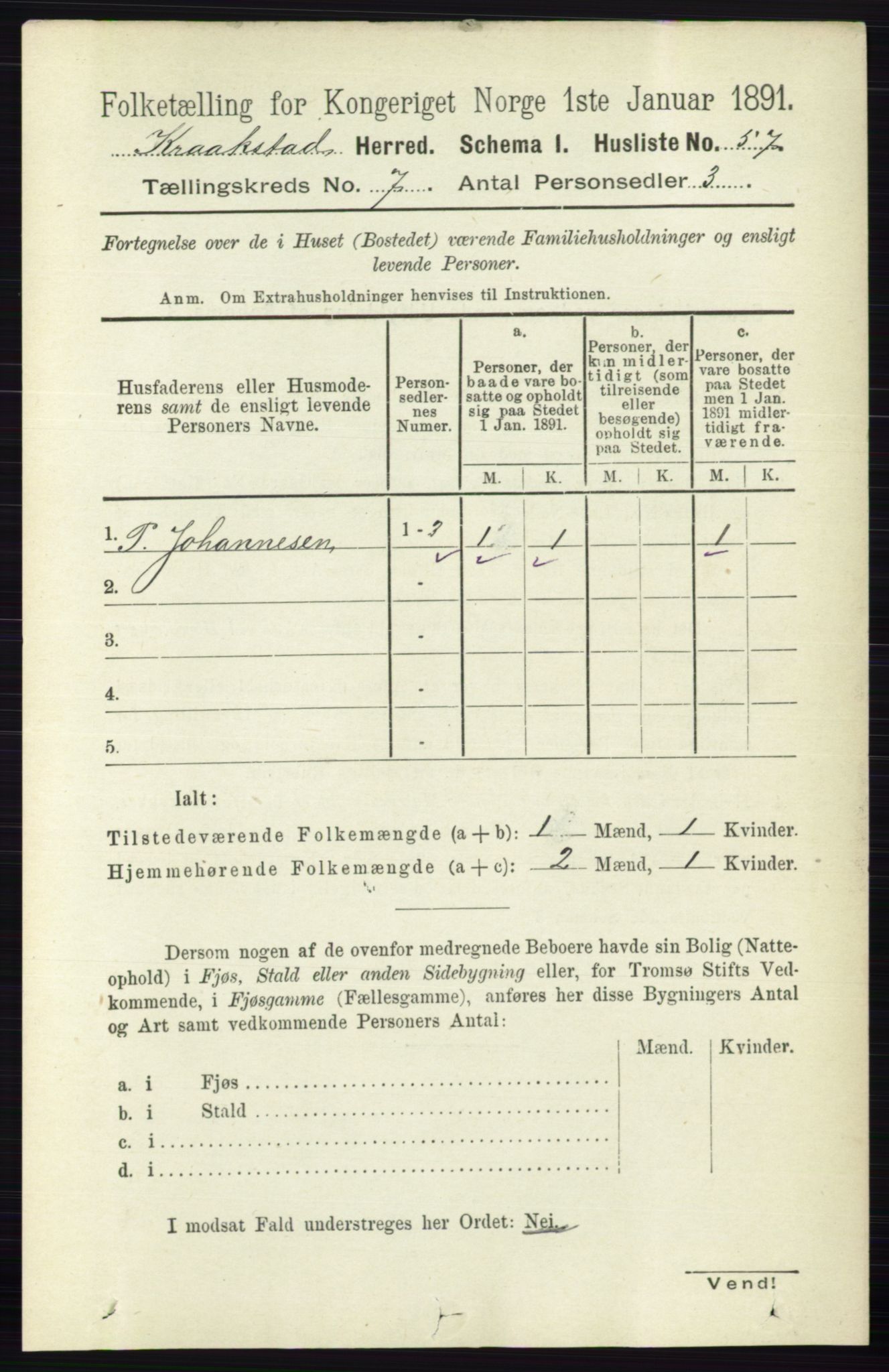 RA, 1891 census for 0212 Kråkstad, 1891, p. 3342