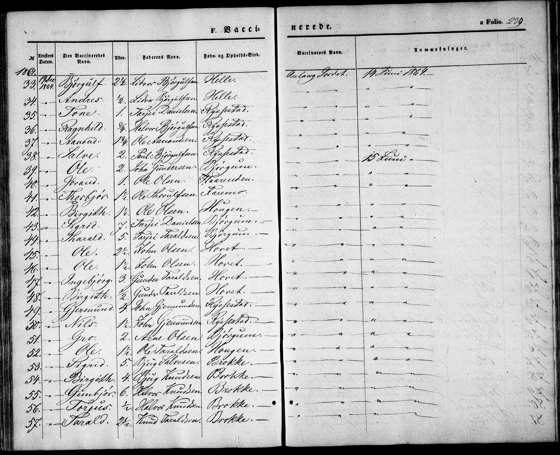 Valle sokneprestkontor, AV/SAK-1111-0044/F/Fa/Fac/L0007: Parish register (official) no. A 7, 1854-1868, p. 239