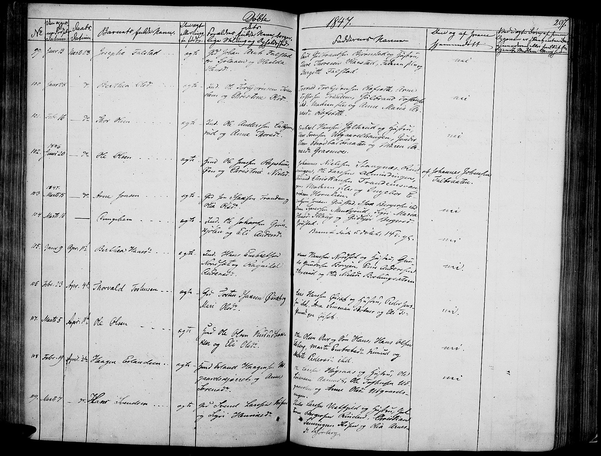 Vinger prestekontor, SAH/PREST-024/H/Ha/Haa/L0008: Parish register (official) no. 8, 1839-1847, p. 297