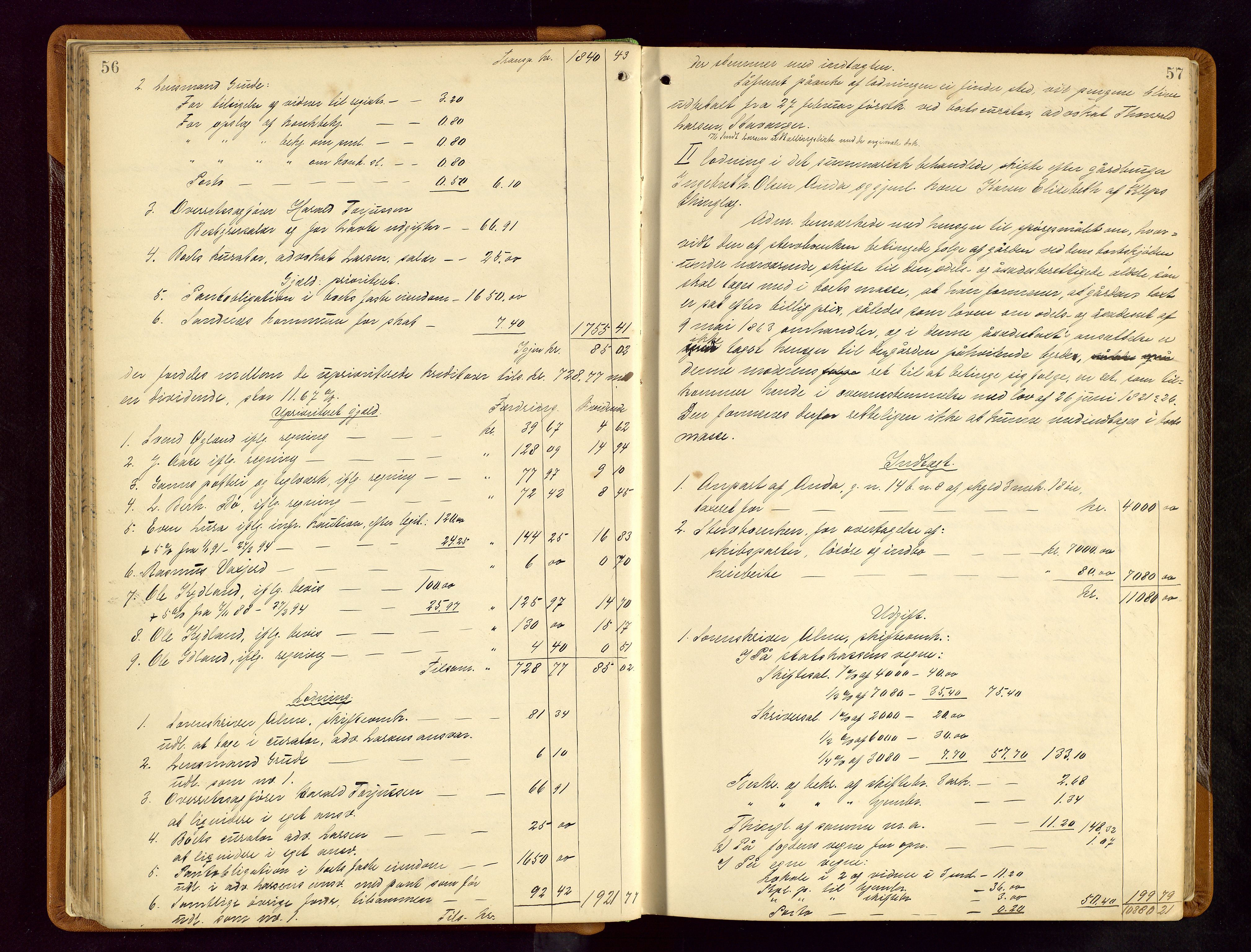 Jæren sorenskriveri, AV/SAST-A-100310/01/5/50/50BB/L0005: SKIFTEUTLODNINGSPROTOKOLL, 1893-1900, p. 56-57