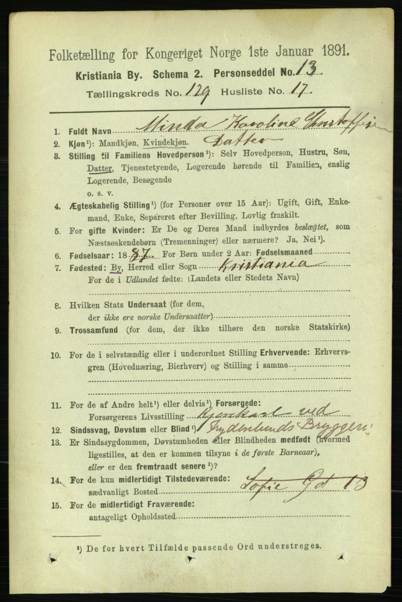 RA, 1891 census for 0301 Kristiania, 1891, p. 69714