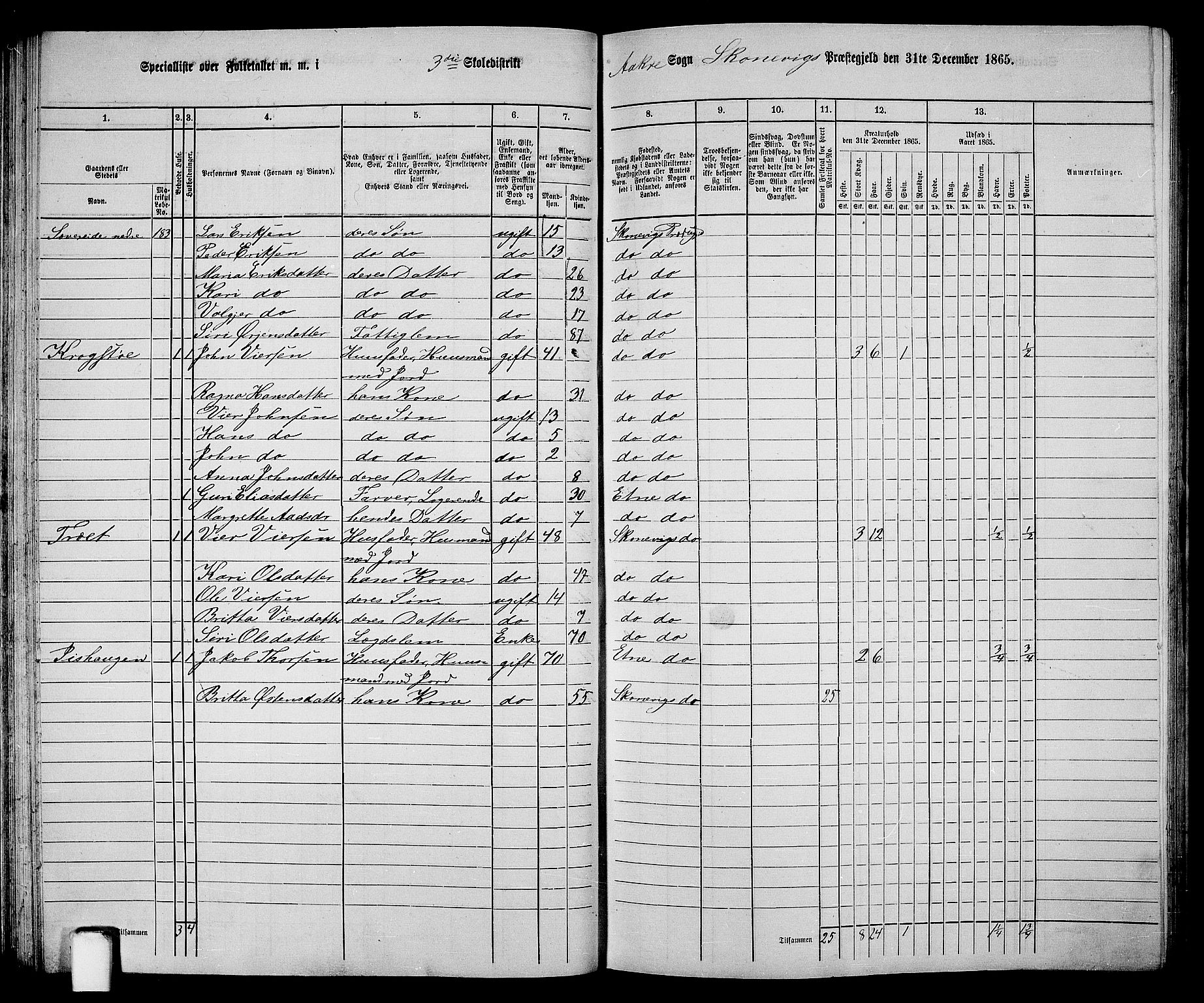 RA, 1865 census for Skånevik, 1865, p. 61