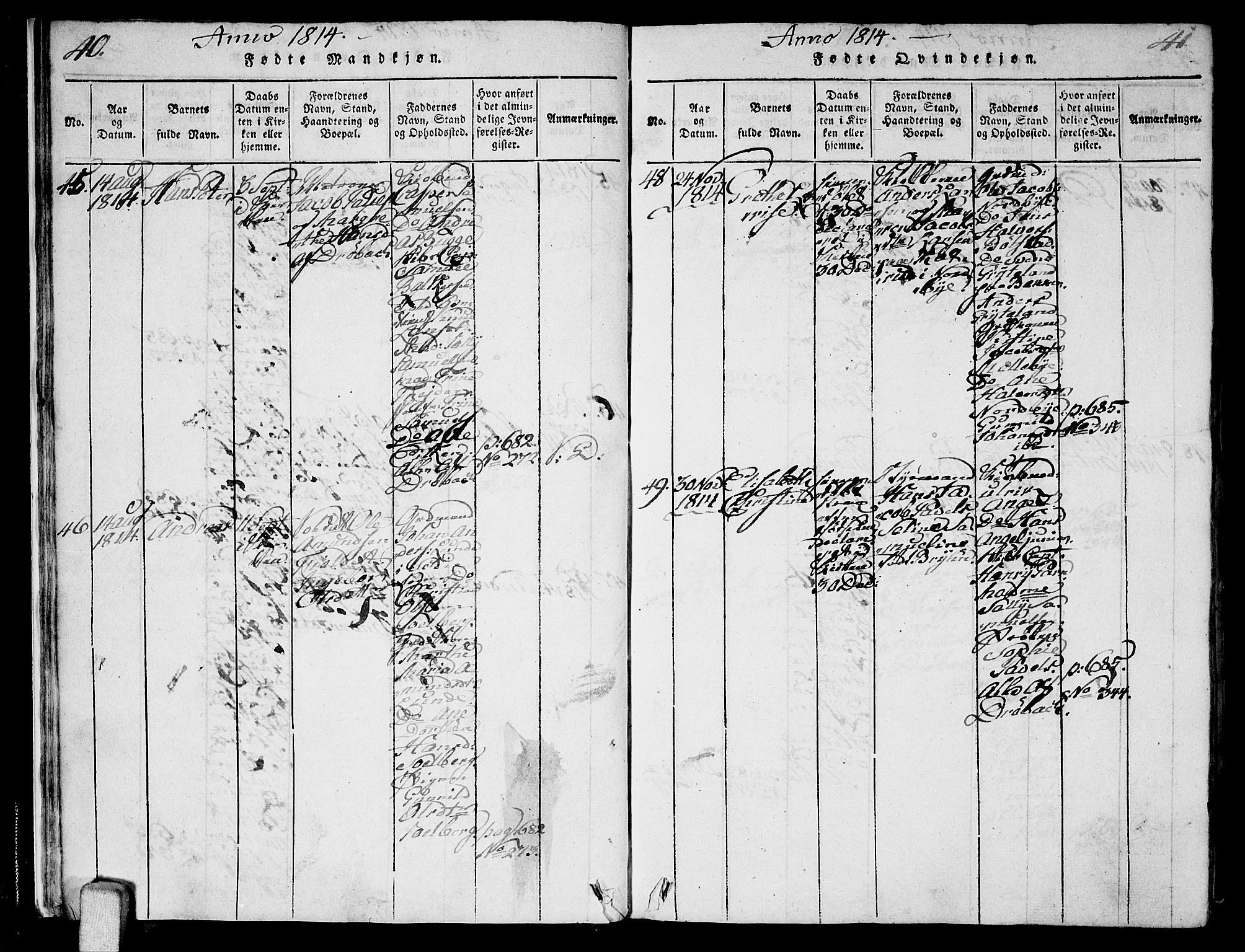 Ås prestekontor Kirkebøker, AV/SAO-A-10894/F/Fa/L0003: Parish register (official) no. I 3, 1814-1818, p. 40-41