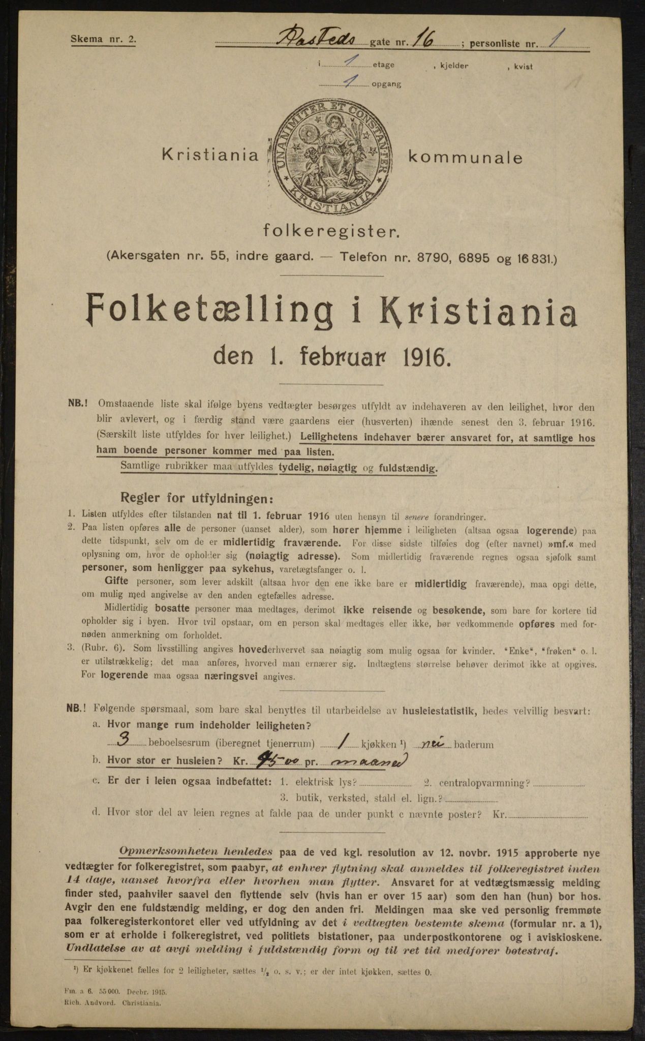 OBA, Municipal Census 1916 for Kristiania, 1916, p. 86781