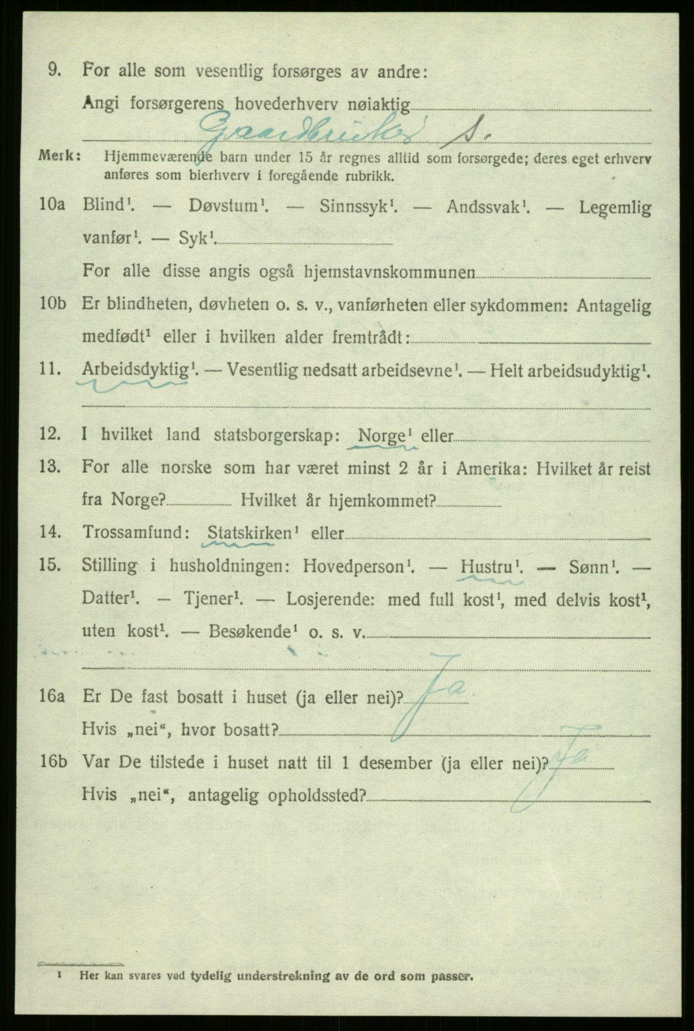 SAB, 1920 census for Fjaler, 1920, p. 5240