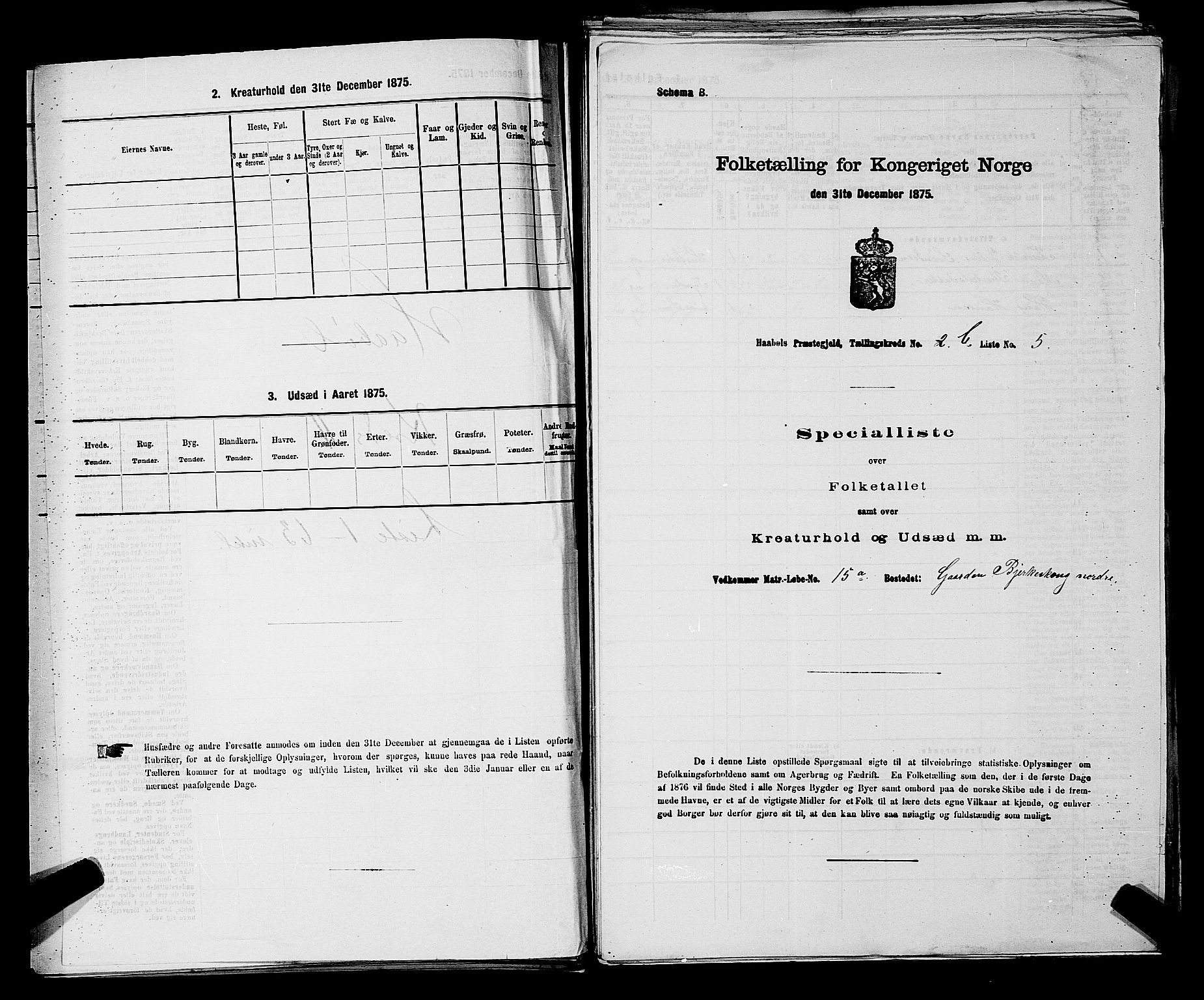 RA, 1875 census for 0138P Hobøl, 1875, p. 205