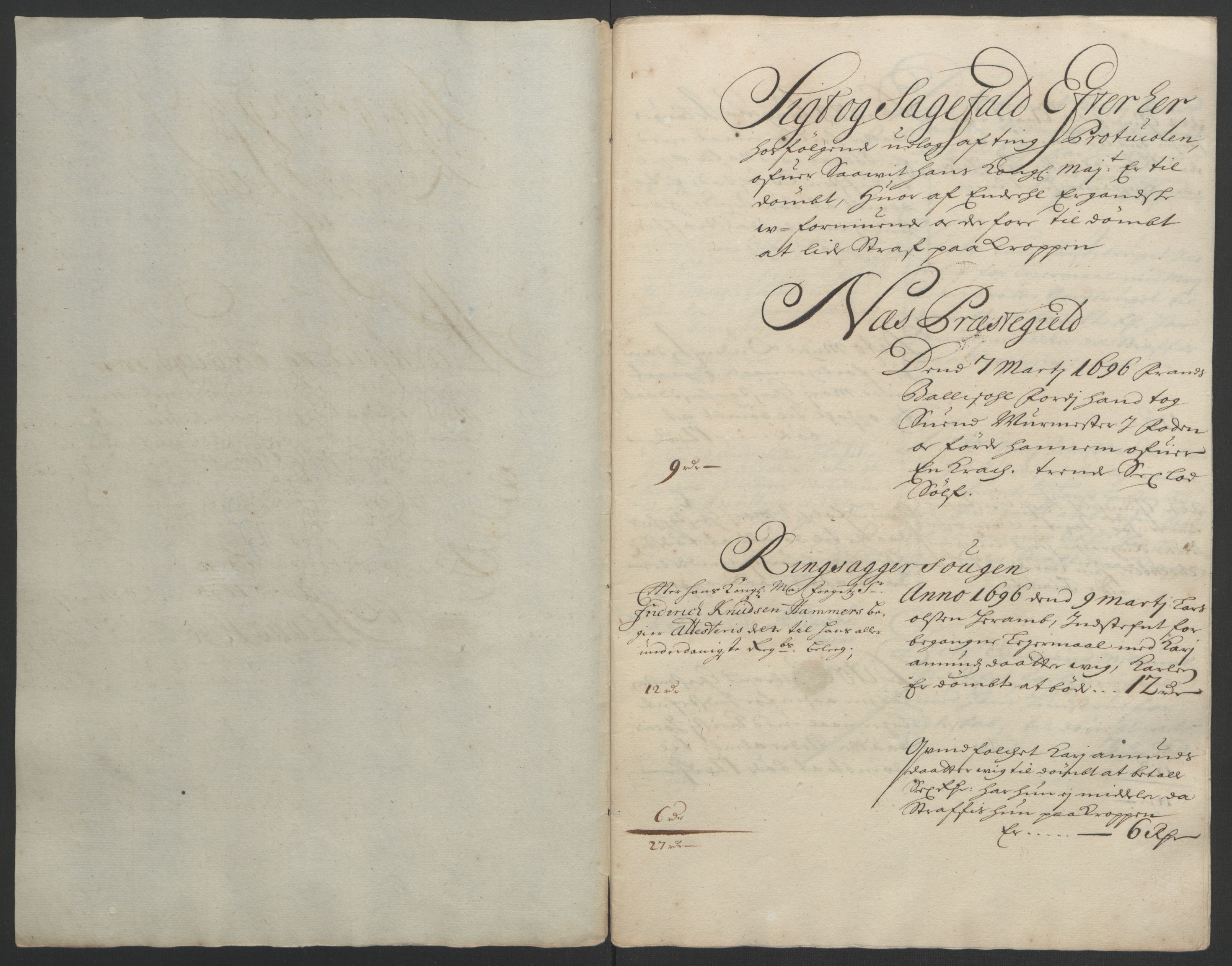 Rentekammeret inntil 1814, Reviderte regnskaper, Fogderegnskap, AV/RA-EA-4092/R16/L1036: Fogderegnskap Hedmark, 1695-1696, p. 327