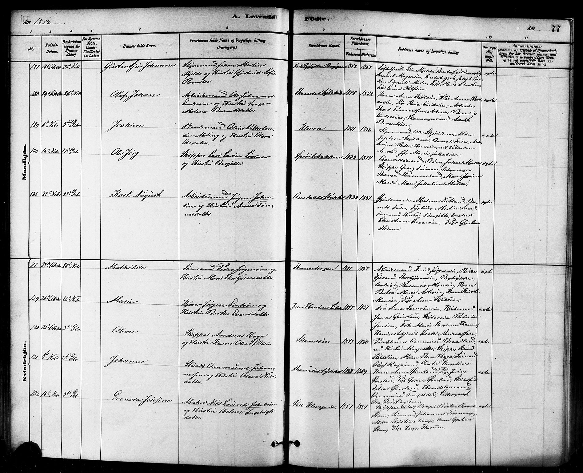 Domkirken sokneprestkontor, AV/SAST-A-101812/001/30/30BB/L0015: Parish register (copy) no. B 15, 1880-1891, p. 77