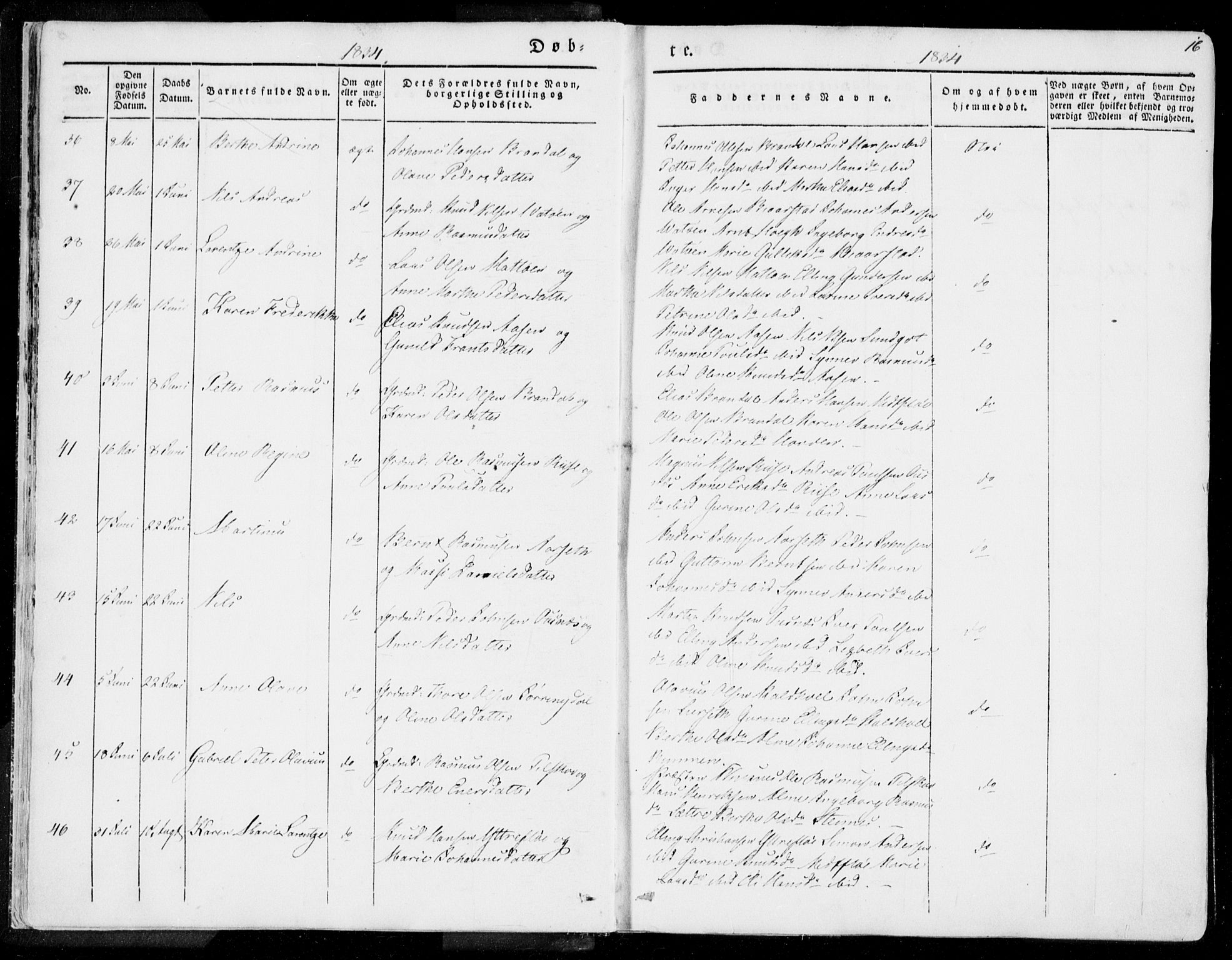 Ministerialprotokoller, klokkerbøker og fødselsregistre - Møre og Romsdal, AV/SAT-A-1454/509/L0104: Parish register (official) no. 509A02, 1833-1847, p. 16