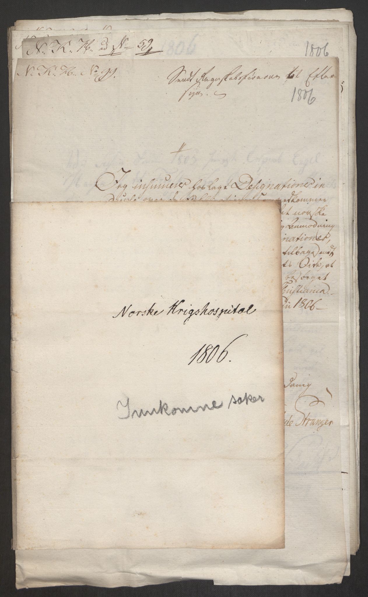 Forsvaret, Den norske kvesthuskasse/krigshospitalkasse, AV/RA-RAFA-1887/F/Fa/L0017: Innkomne brev:, 1782-1807, p. 774