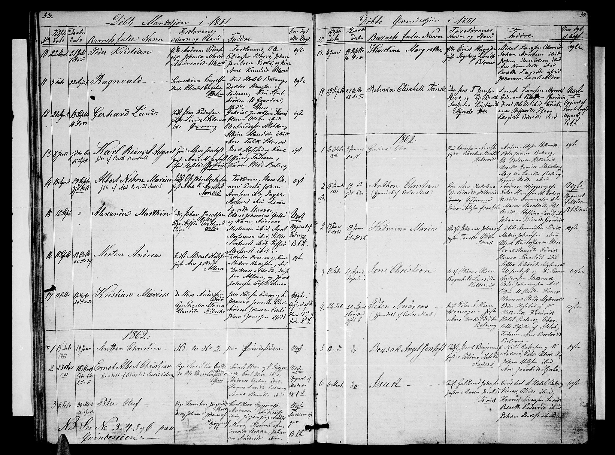 Ministerialprotokoller, klokkerbøker og fødselsregistre - Nordland, SAT/A-1459/830/L0460: Parish register (copy) no. 830C02, 1843-1865, p. 53-54