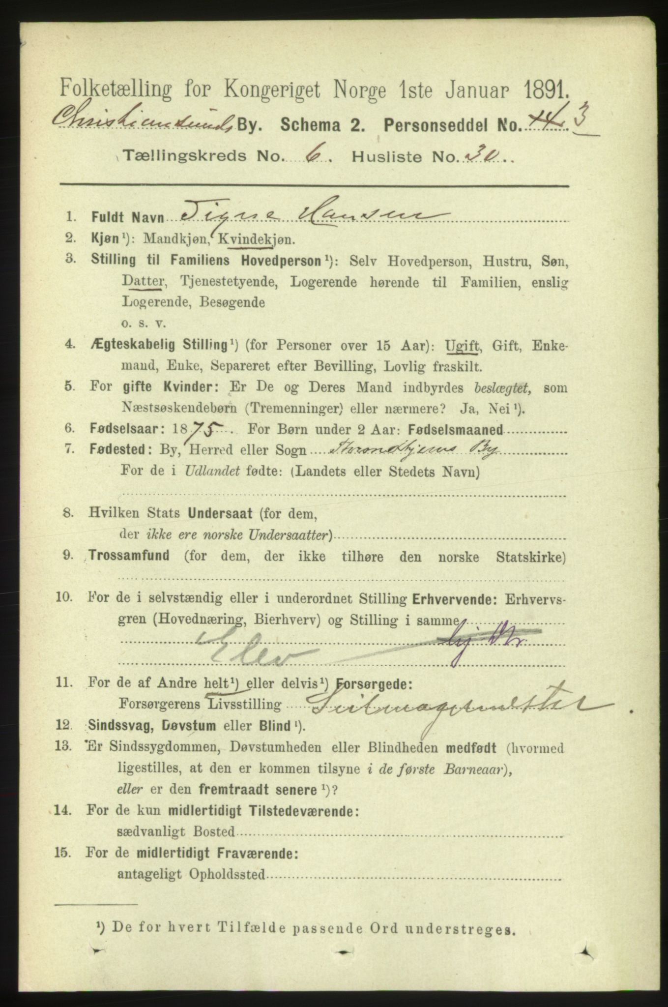 RA, 1891 census for 1503 Kristiansund, 1891, p. 5368