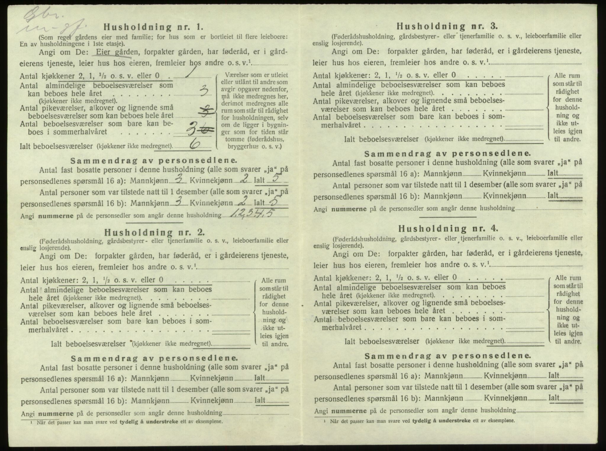 SAB, 1920 census for Innvik, 1920, p. 959