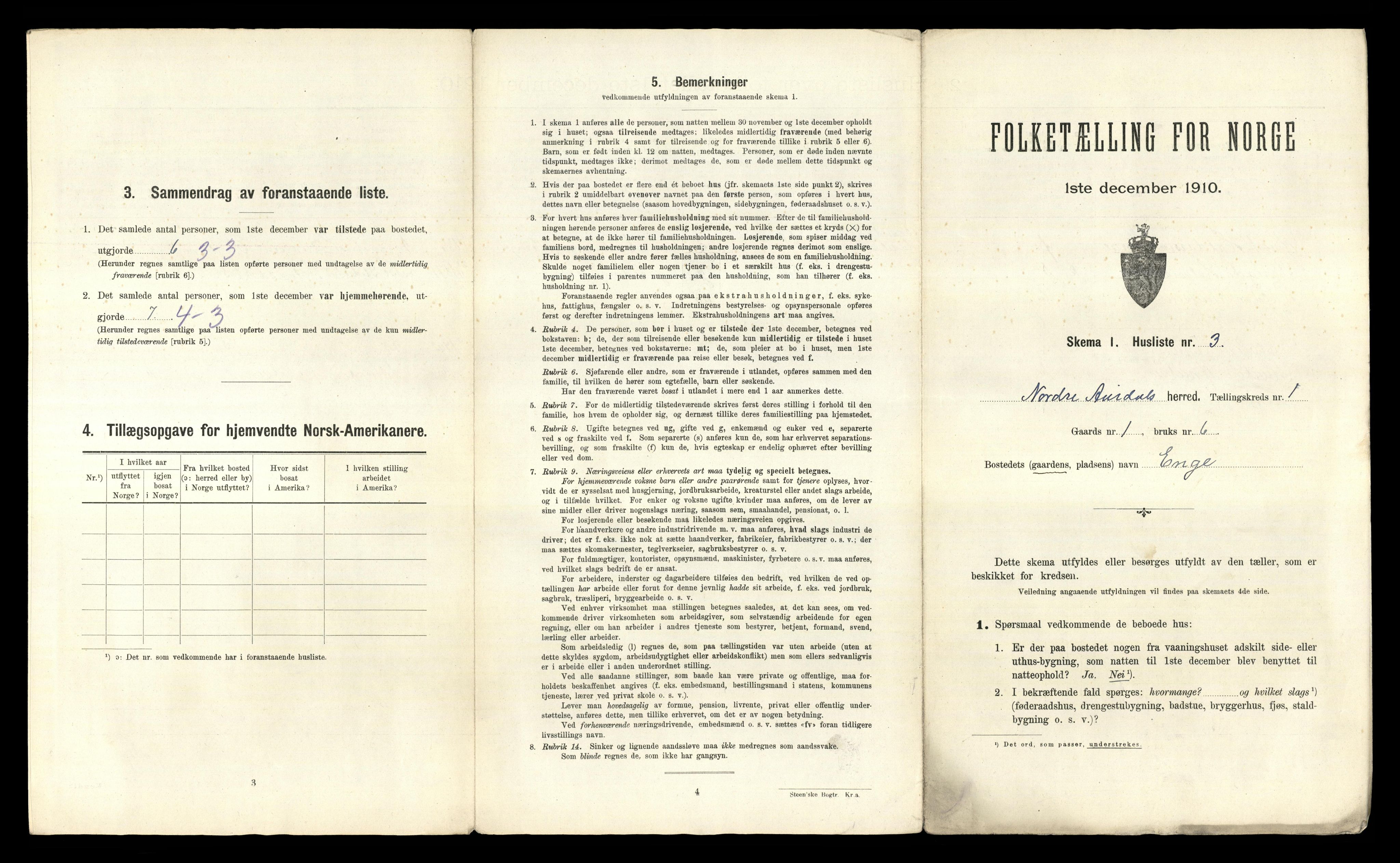 RA, 1910 census for Nord-Aurdal, 1910, p. 63