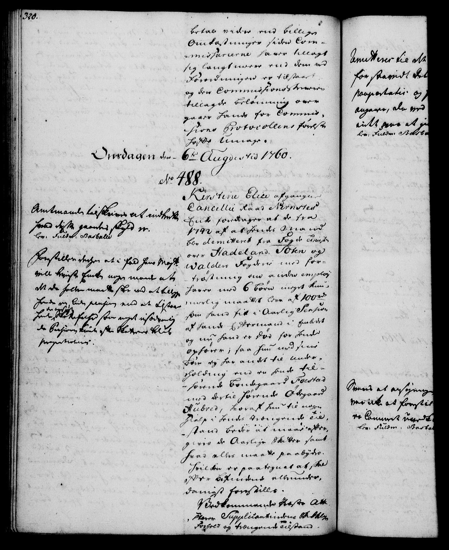 Rentekammeret, Kammerkanselliet, AV/RA-EA-3111/G/Gh/Gha/L0035: Norsk ekstraktmemorialprotokoll (merket RK 53.80), 1759-1771, p. 320