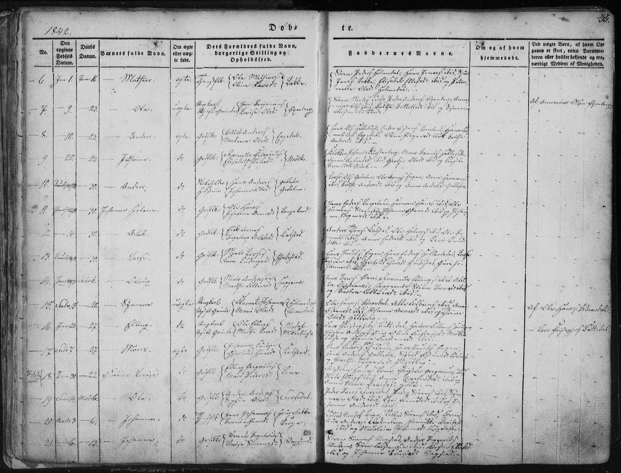 Fjaler sokneprestembete, AV/SAB-A-79801/H/Haa/Haaa/L0006: Parish register (official) no. A 6, 1835-1884, p. 35